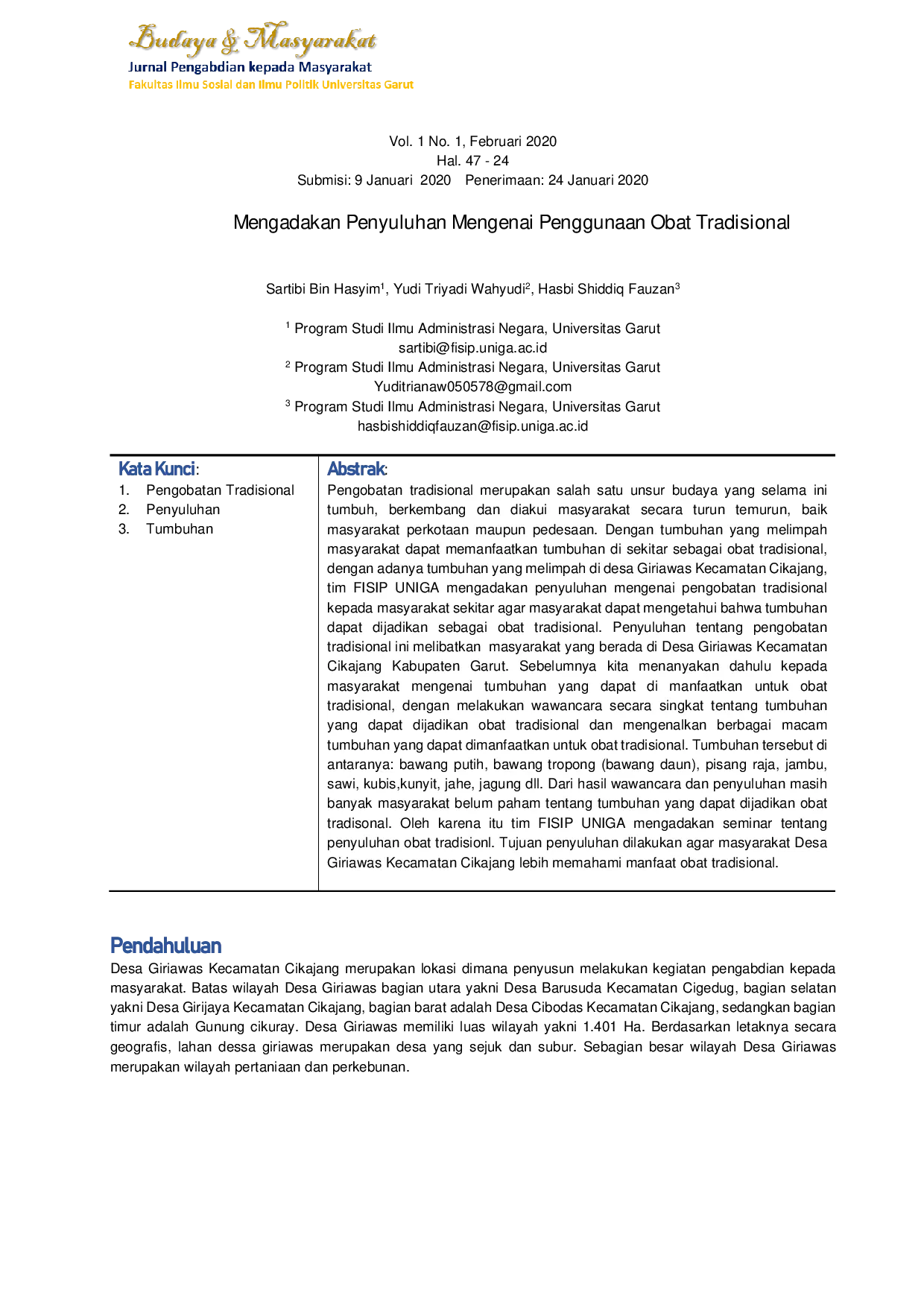 JURIS Mengadakan Penyuluhan Mengenai Penggunaan Obat Tradisional