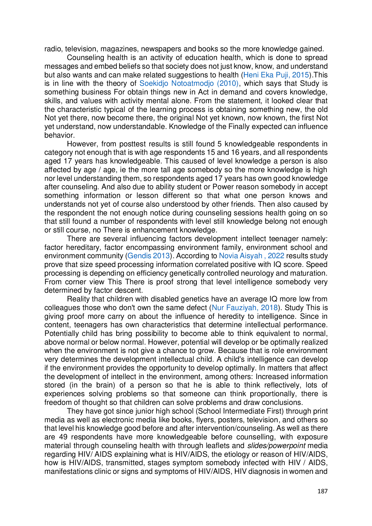 JURIS The Positive Effect of Counseling about HIV AIDS in High School