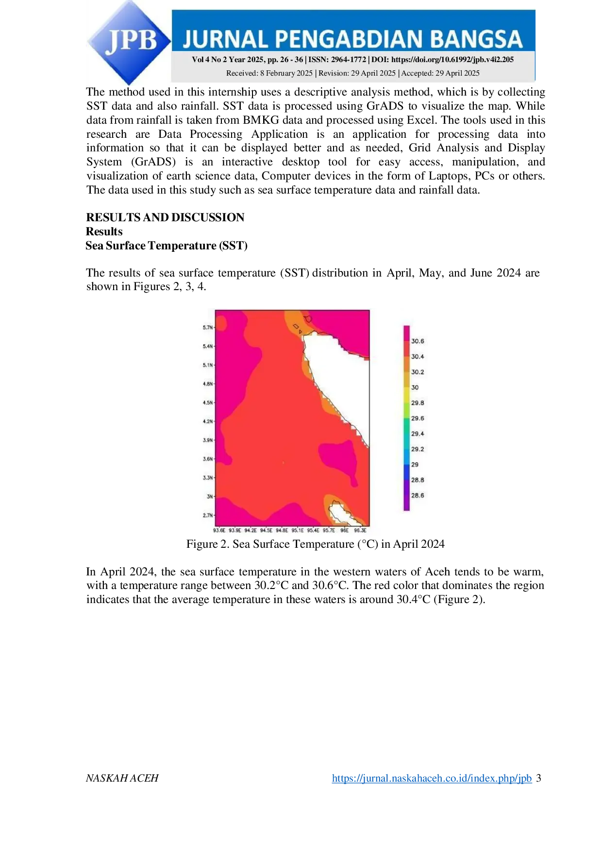 JURIS The Relationship of Sea Surface Temperature SST to Rainfall in the West Waters of Aceh Indonesia