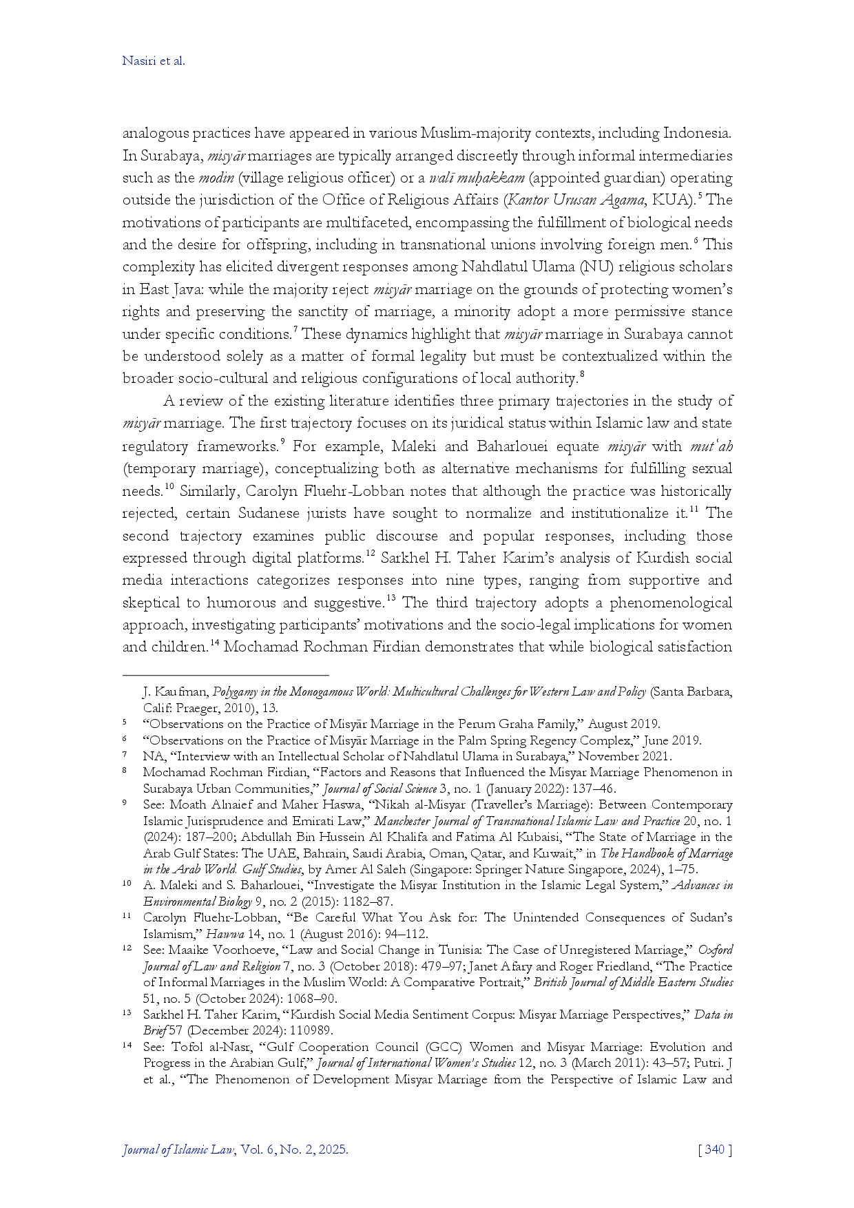 juris Continuity and Change in Islamic Law Debates Among Nahdlatul Ulama Scholars on MisyAr Marriage and Its Legal Dynamics in East Java
