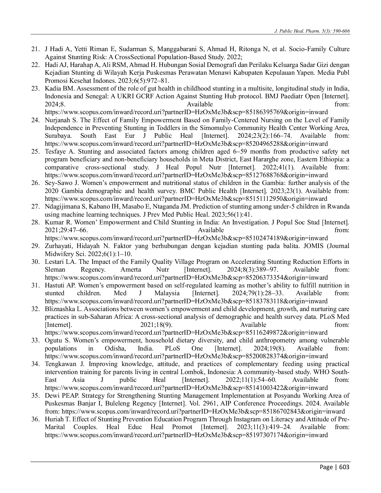 JURIS Stunting Prevention Behavior for Children Under Five Years of Age Based on Integrated Nutrition Education with Local Culture MARTABE A Quasi Experiment