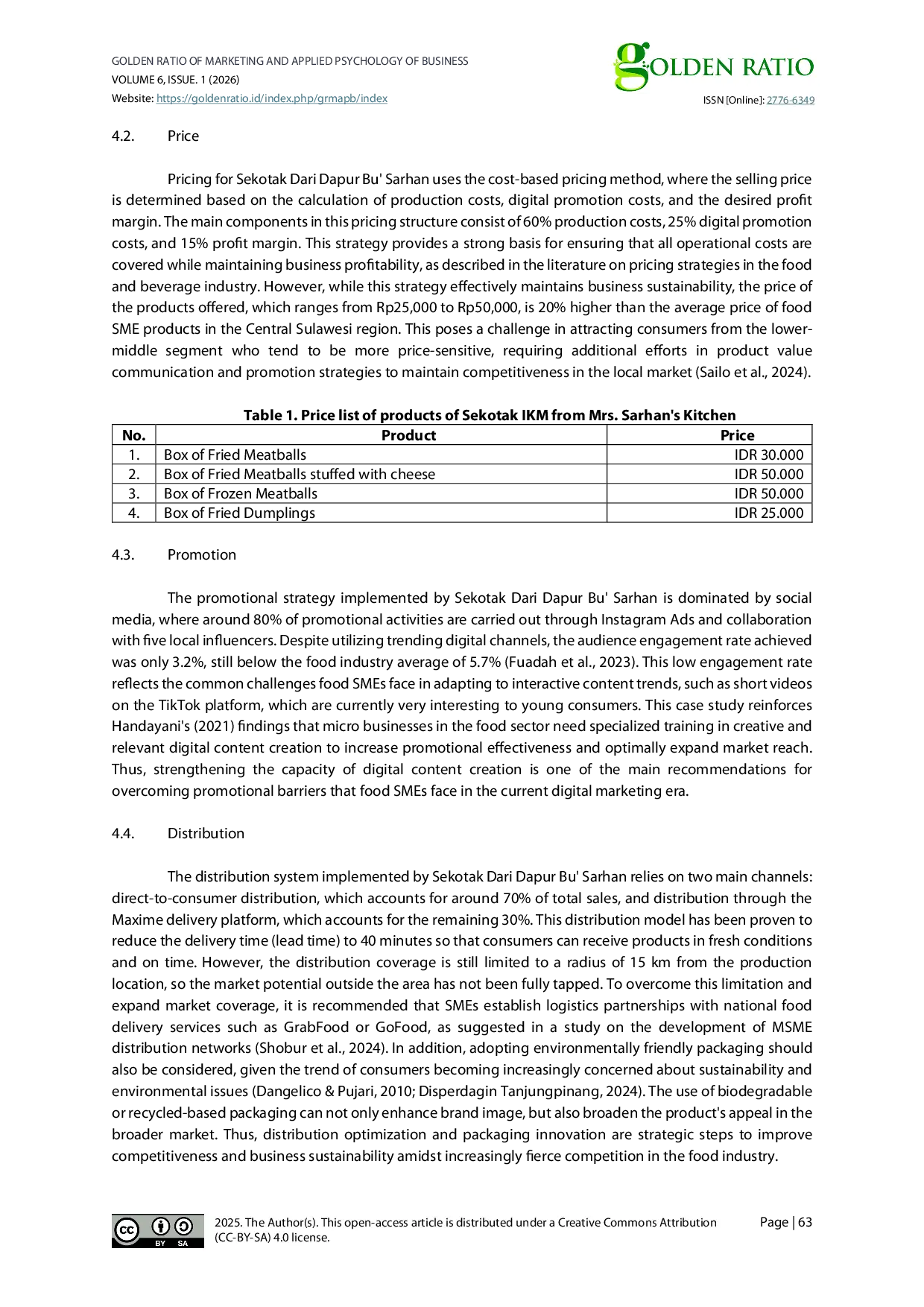 JURIS The Implementation of Marketing Mix for SME