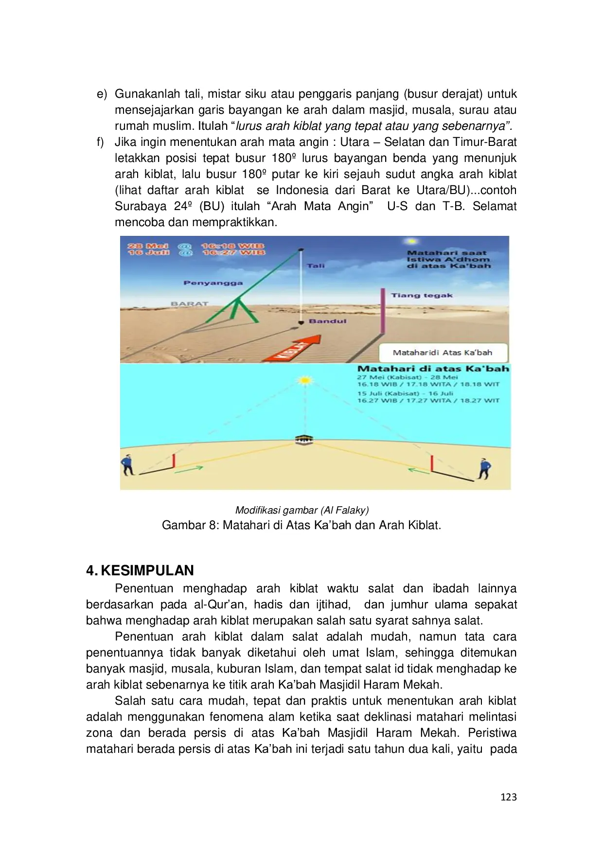 JURIS Tinjauan Syariat Fikih dan Sains Teknologi Astronomi Penentuan Arah Kiblat Suatu Tempat Saat Matahari Persis di Atas Ka bah Masjidil Haram Mekah