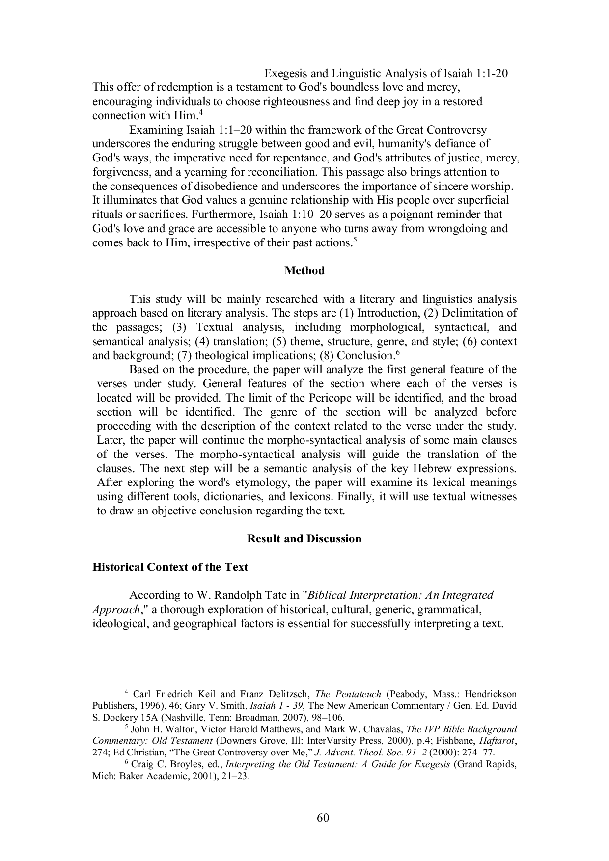 JURIS Exegesis and Linguistic Analysis of Isaiah 1 1 20 The Potential for Resolving Church Conflicts