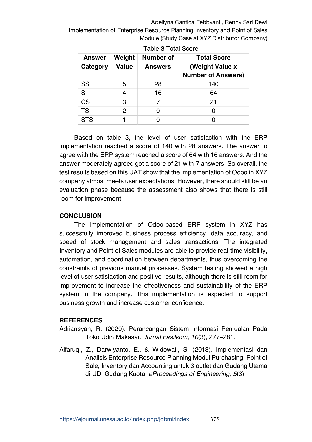 JURIS Implementation of Enterprise Resource Planning Inventory and Point of Sales Module Study Case at XYZ Distributor Company