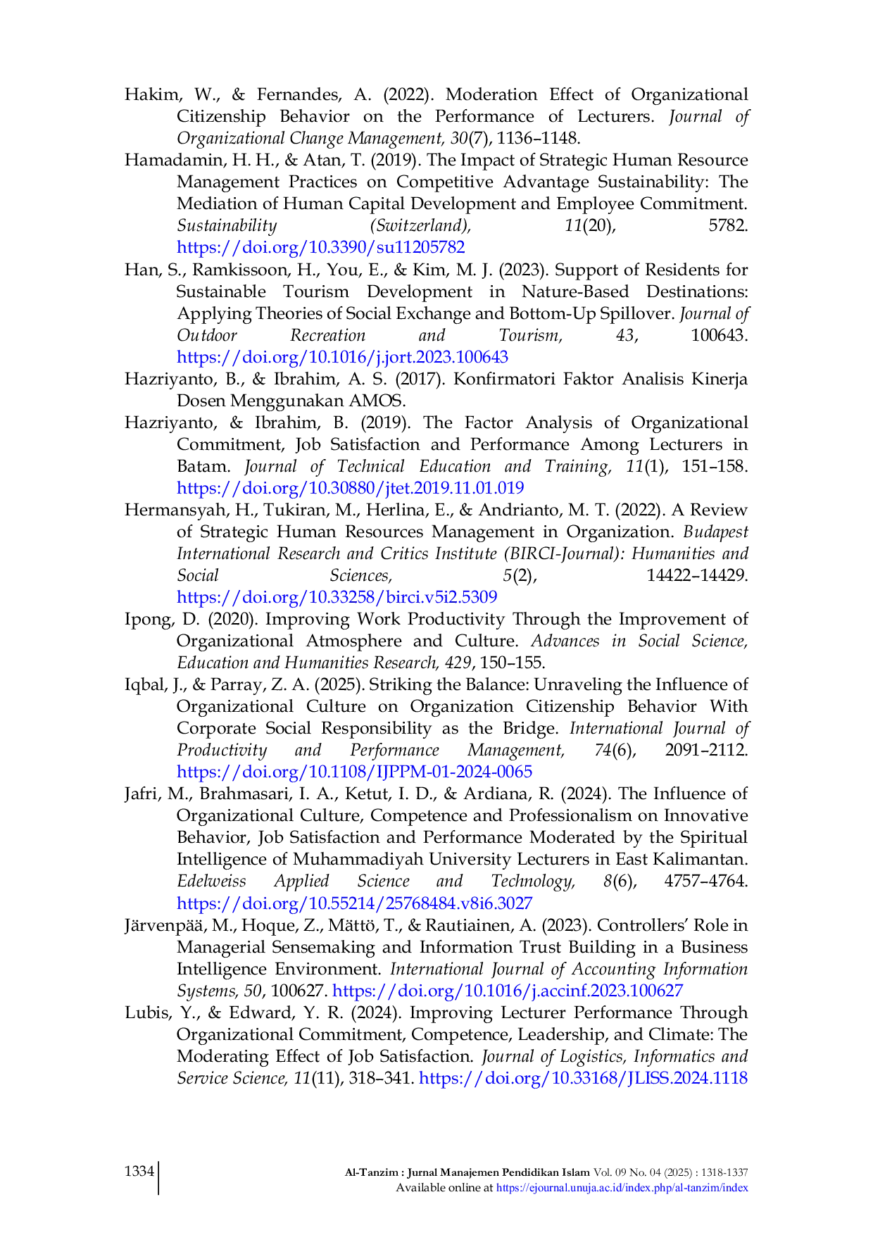 JURIS Determinants of Lecturer Performance Systematic Literature Review SLR Approach