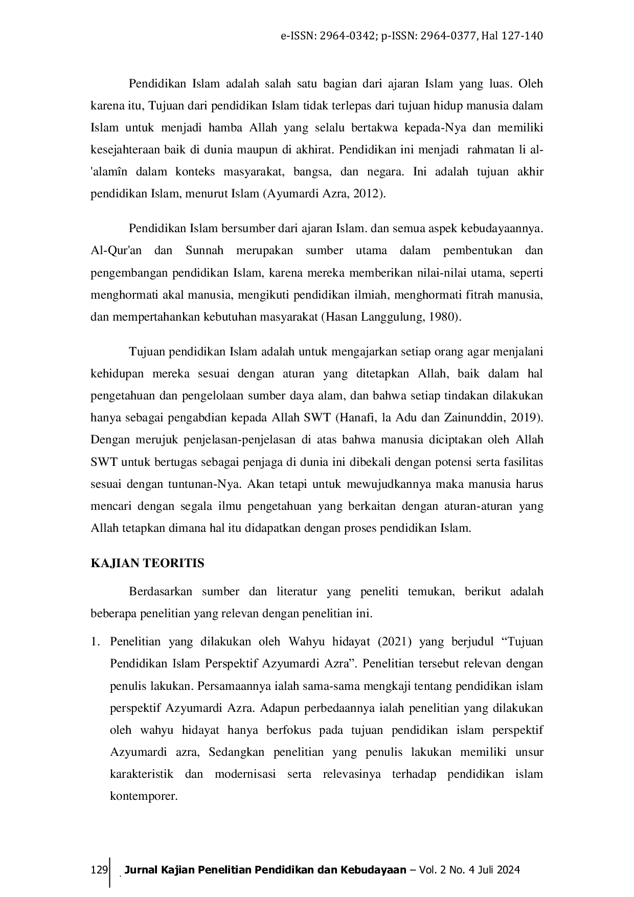 JURIS Karakteristik Dan Modernisasi Pendidikan Perspektif Azyumardi Azra Dan Relevansinya Terhadap Pendidikan Islam Kontemporer