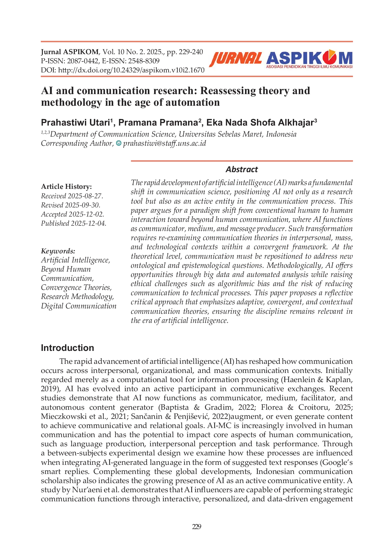 JURIS AI and communication research Reassessing theory and methodology in the age of automation