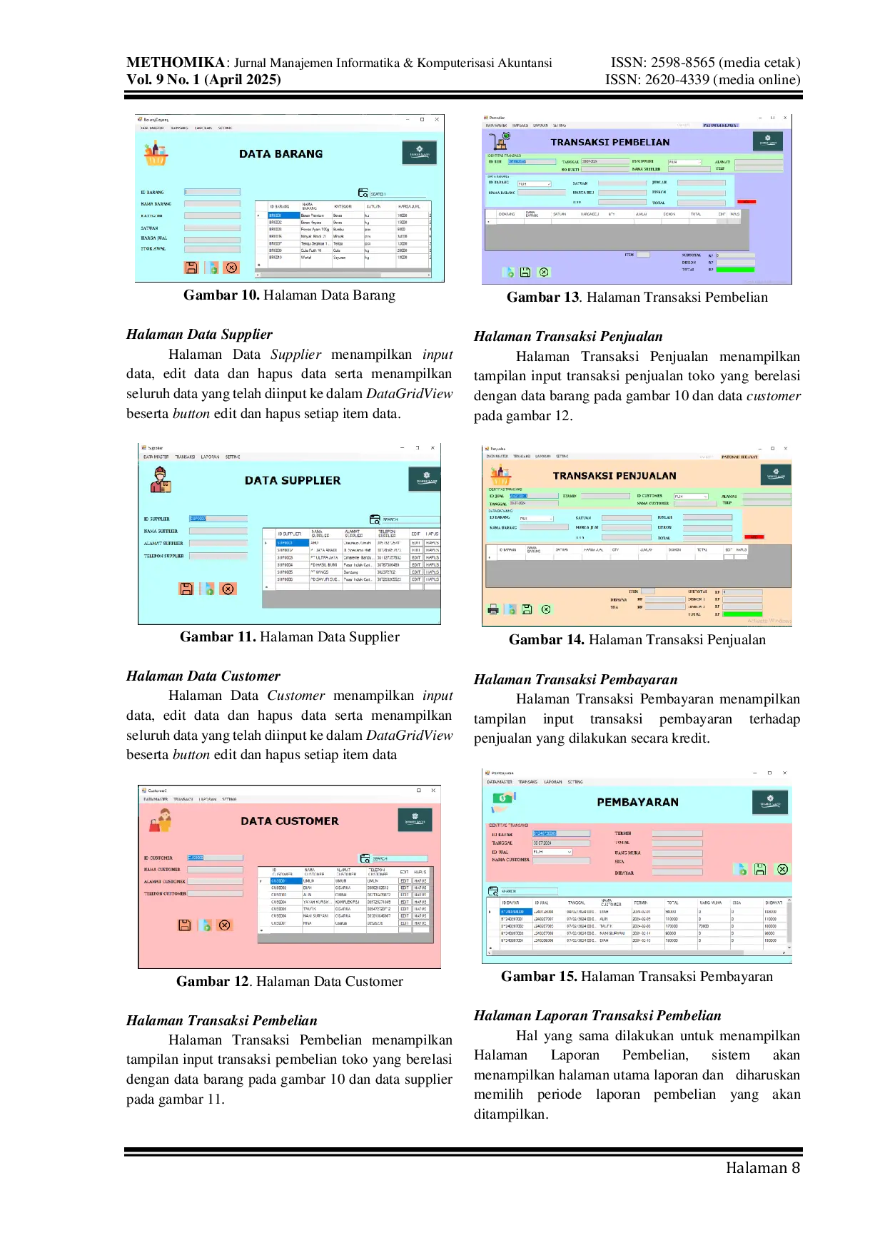 JURIS Implementasi Sistem Informasi Akuntansi Penjualan dan Pembelian Menggunakan Metode Extreme Programming Studi Kasus Toko Sumber Sayur