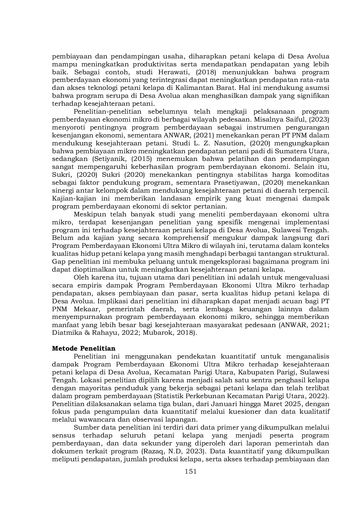 JURIS The Effect of the Ultra Micro Economic Empowerment Program On the Well Being of Coconut Farmers