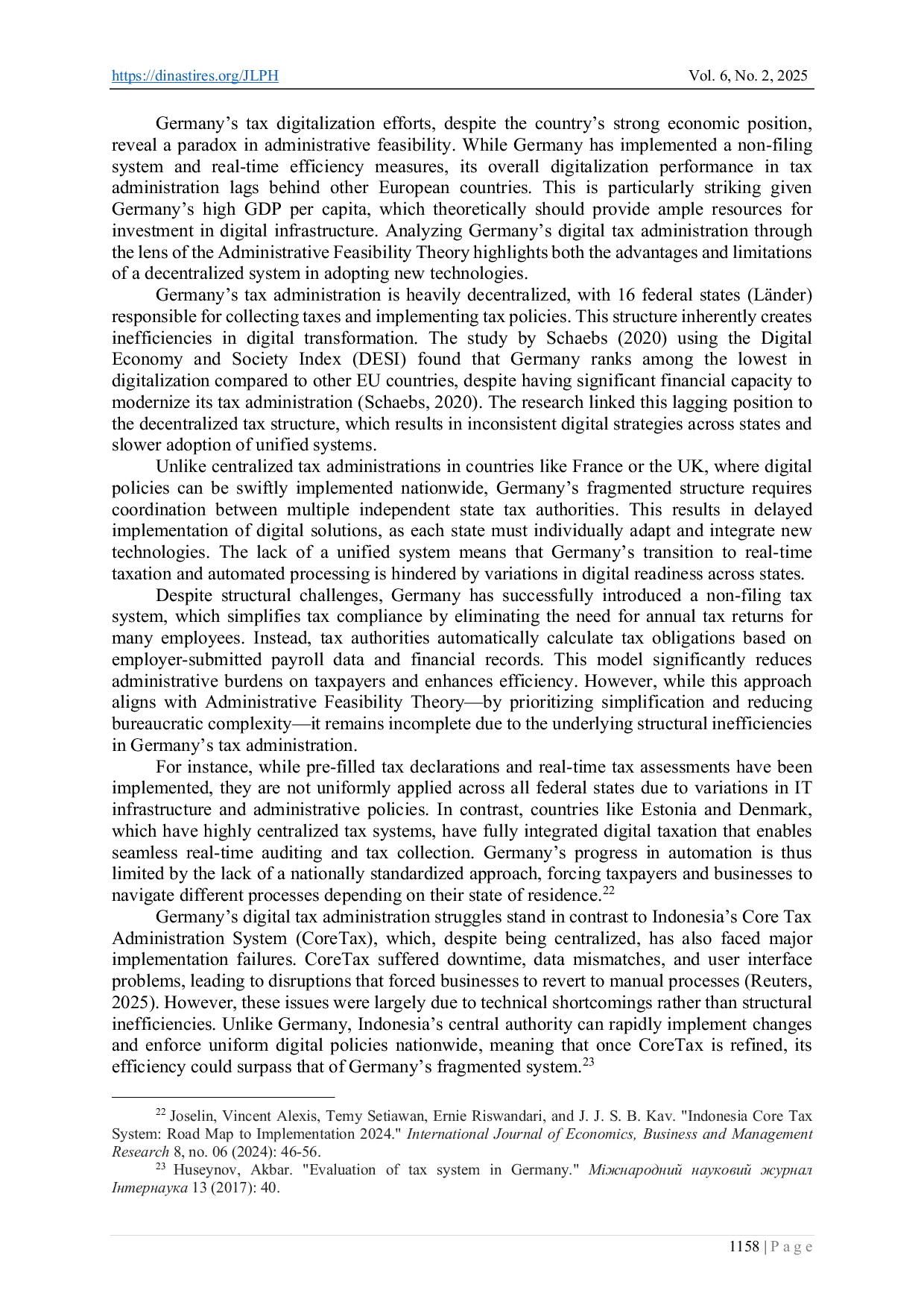 JURIS Legal Optimization of Digital Tax Administration in Indonesia Case of Coretax