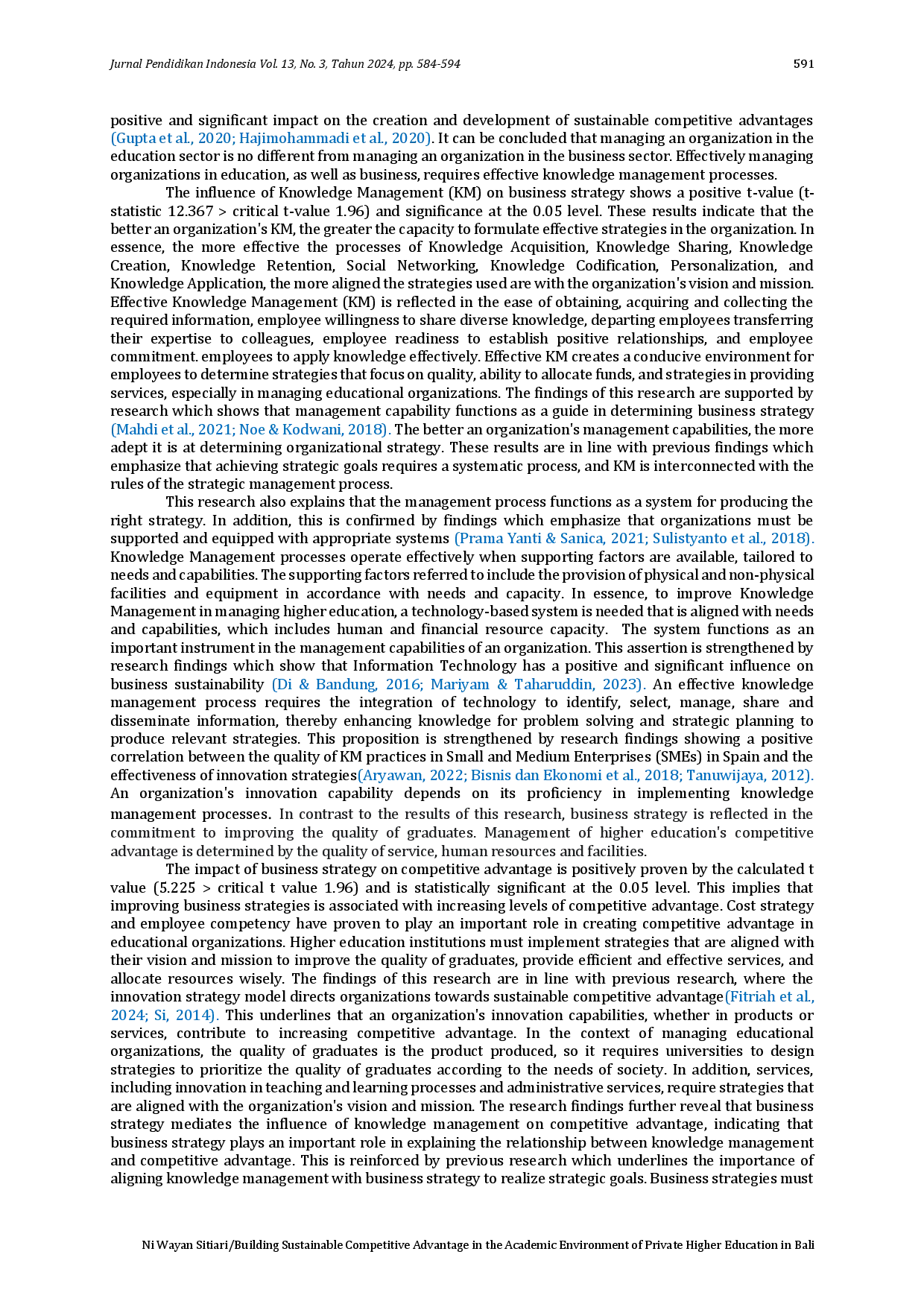 juris Building Sustainable Competitive Advantage In the Academic Environment of Private Higher Education In Bali