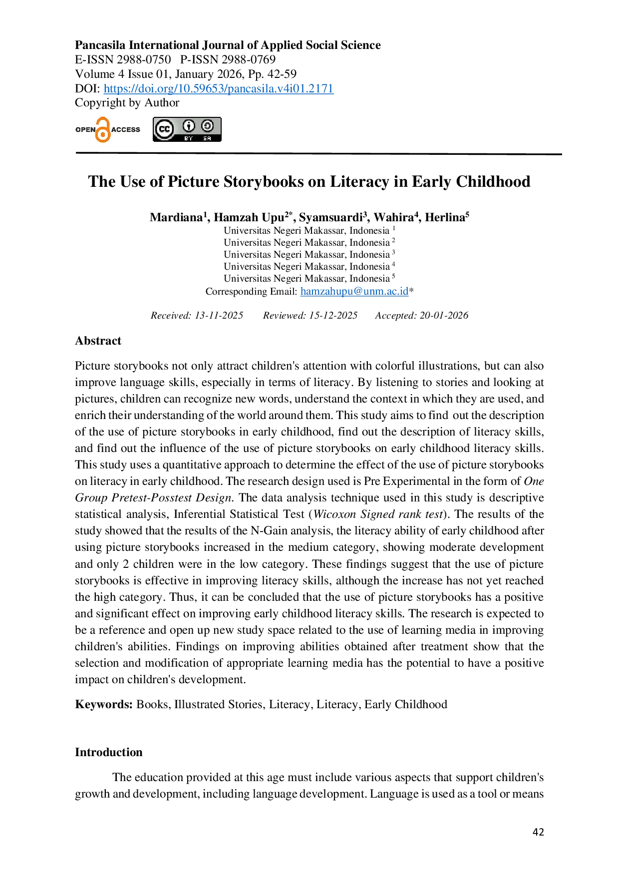 JURIS The Use of Picture Storybooks on Literacy in Early Childhood