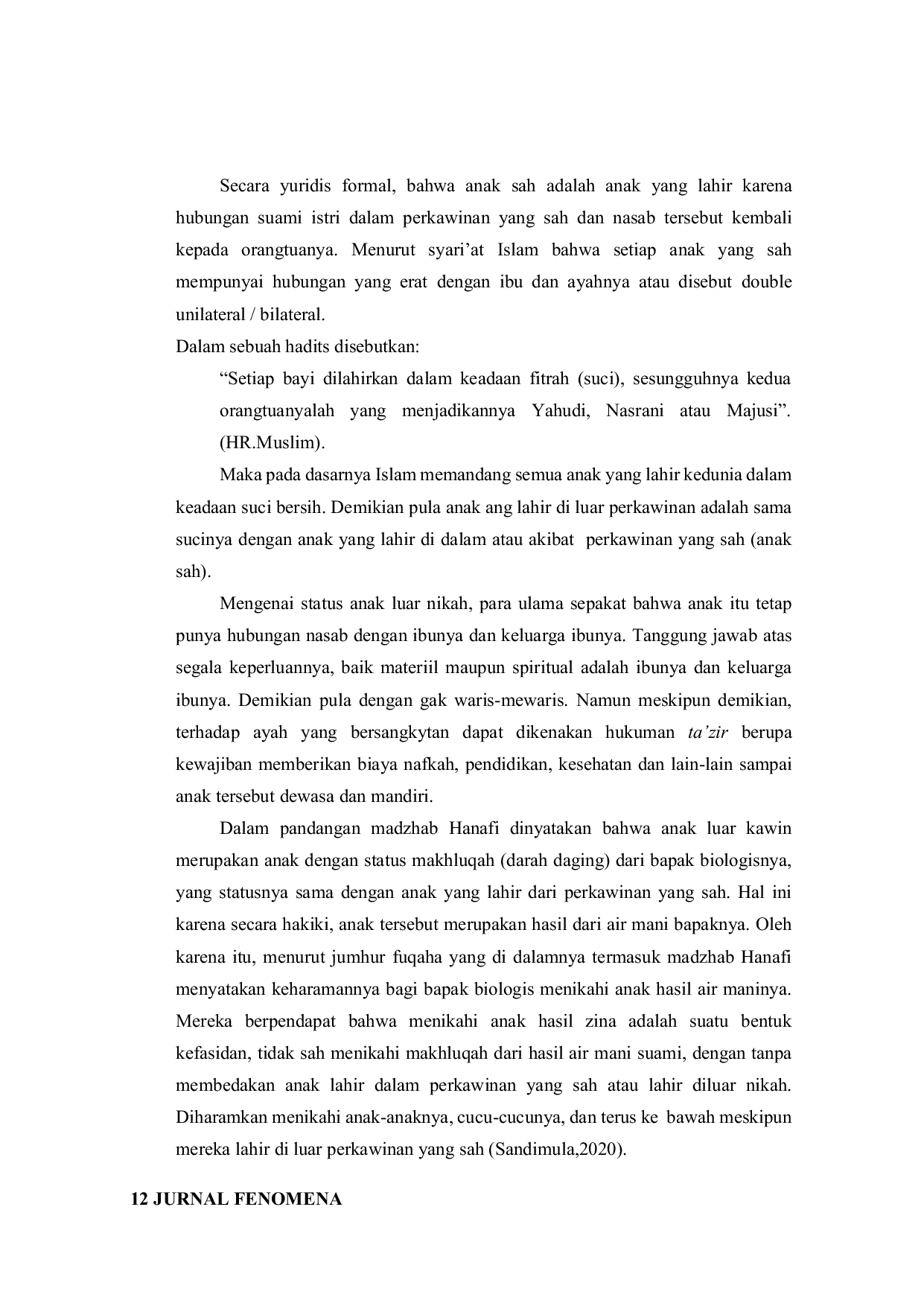 JURIS Status Hukum Anak Yang Lahir Di Luar Kawin Berdasarkan Hukum Islam