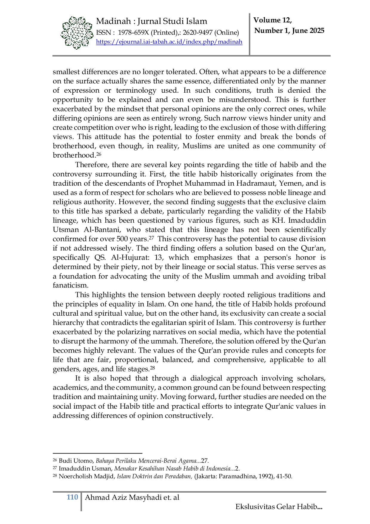 JURIS Eksklusivitas Gelar Habib Tradisi Kontroversi dan Solusi Al Qur an