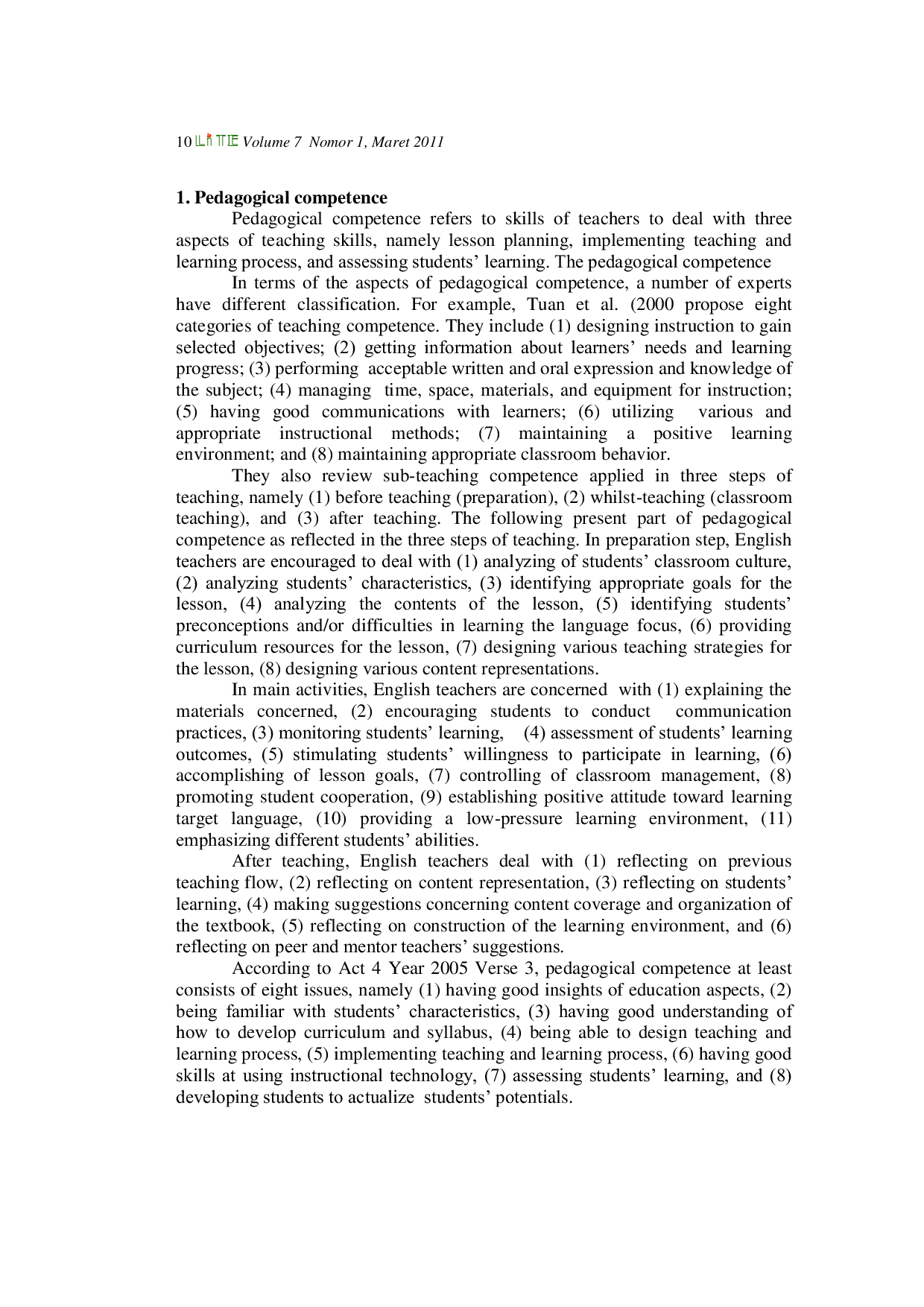 JURIS Enhancing English Teachers Pedagogical Competence Through Lesson Study Activities