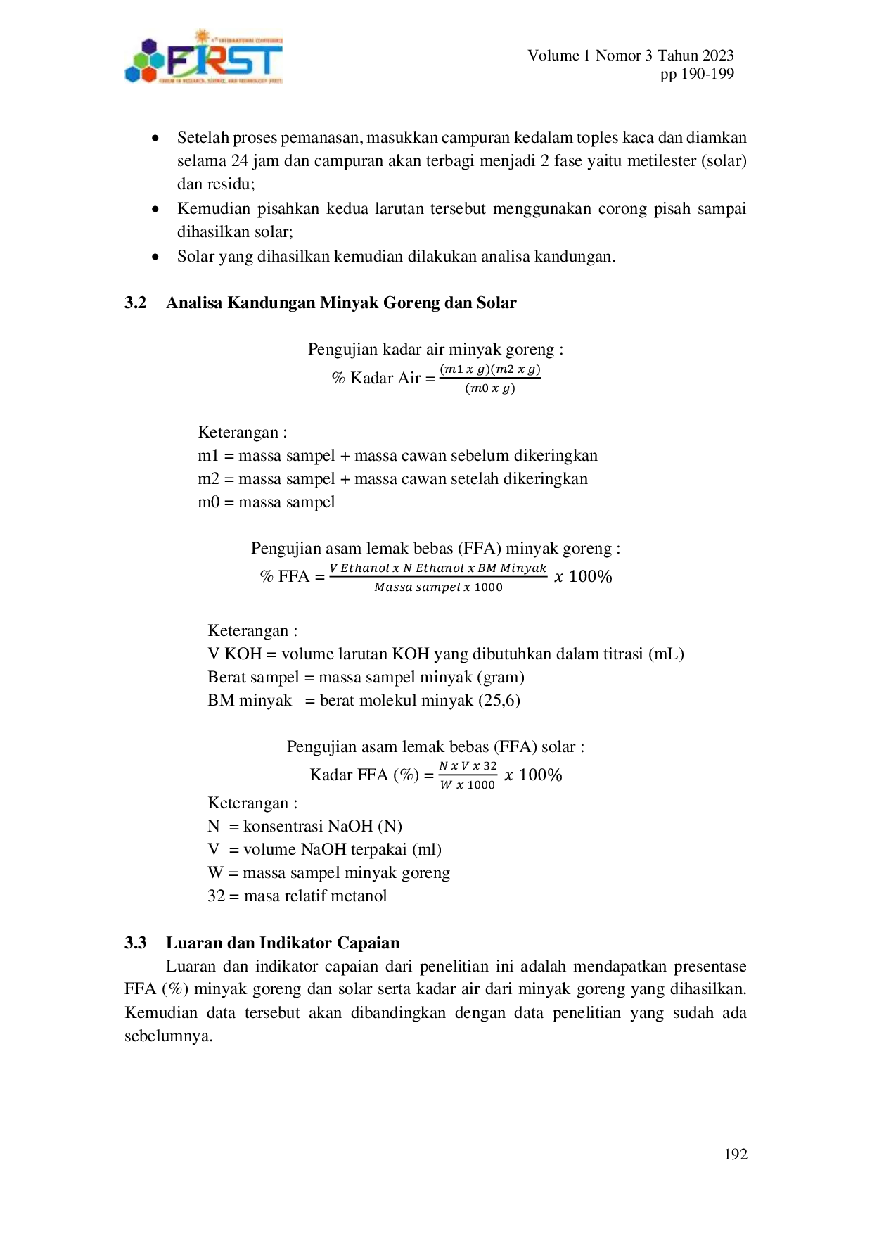 JURIS Pemanfaatan Solar dari Hasil Santan Kelapa untuk Bahan Bakar Mesin Diesel