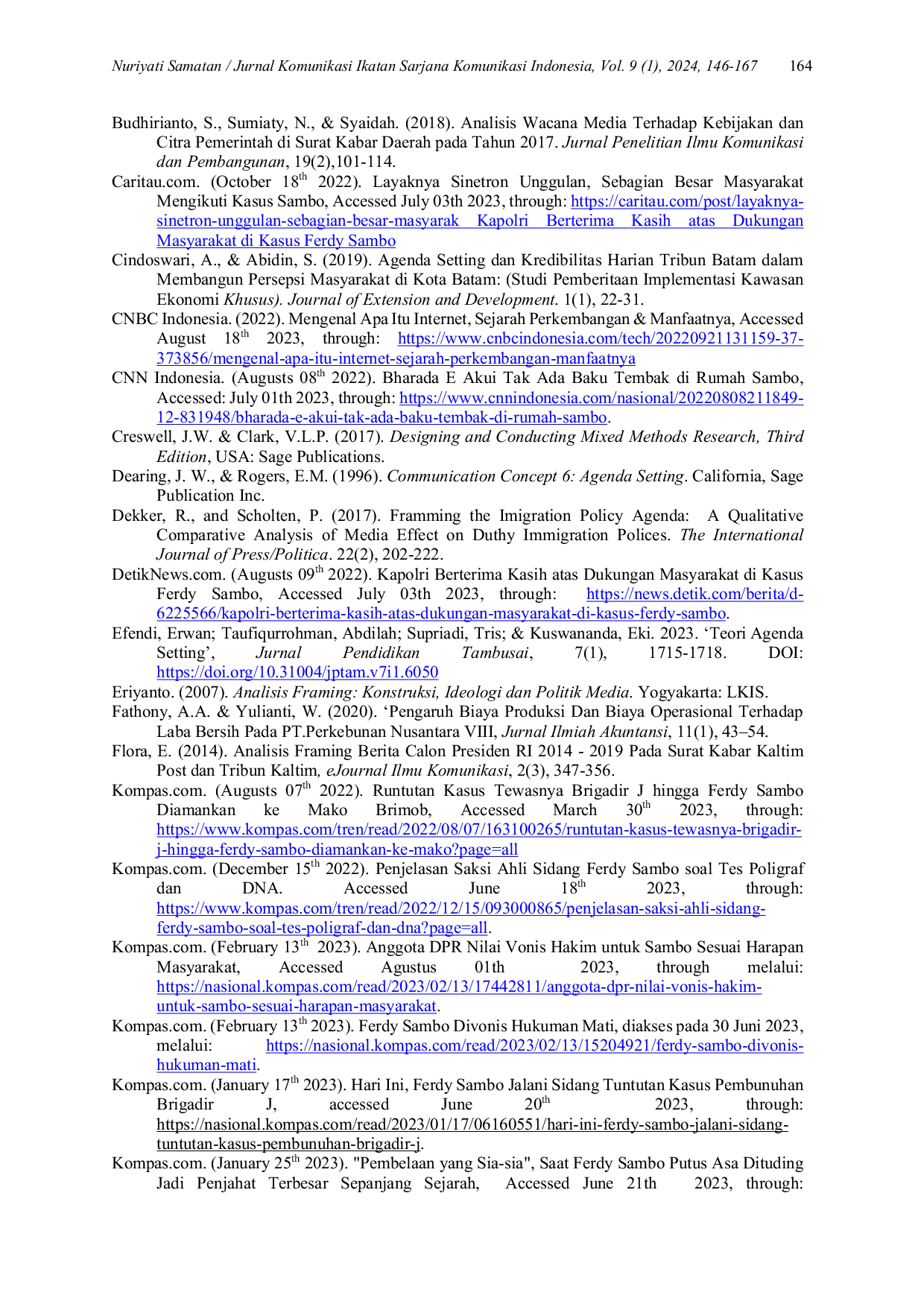 JURIS Critical Discourse Network Analysis on Ferdy Sambo News in Online Media Using Agenda Setting Theory