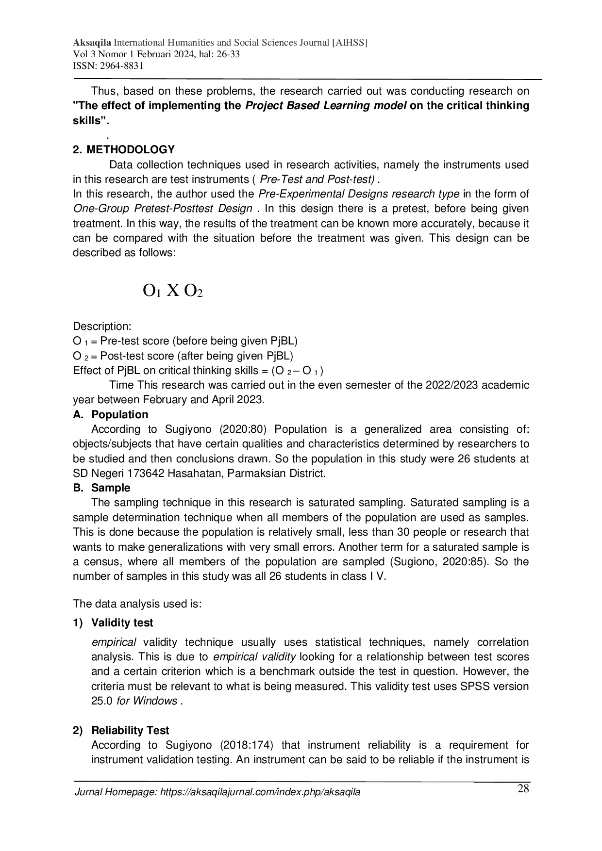 JURIS The Project Based Learning Model on Students Critical Thinking Skills