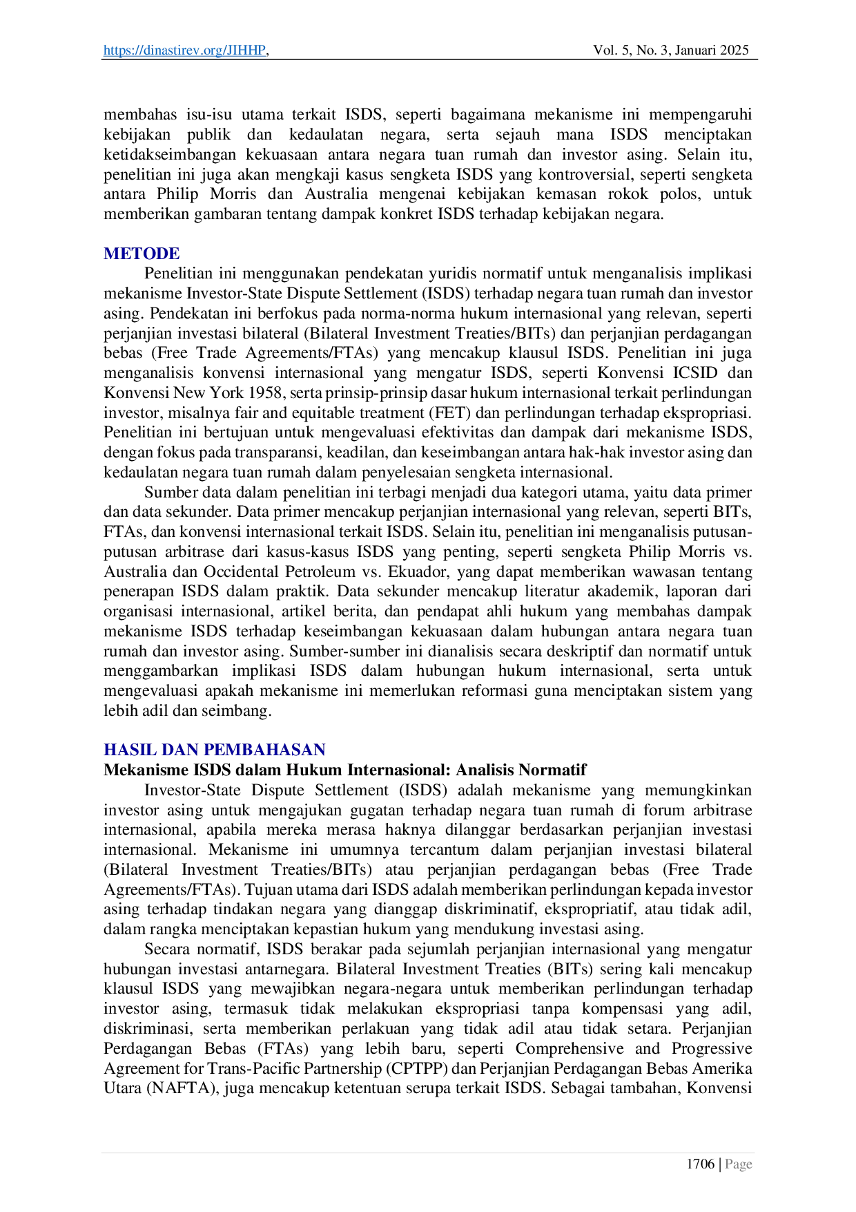JURIS Investor State Dispute Settlement ISDS dalam Kegiatan Investasi Asing