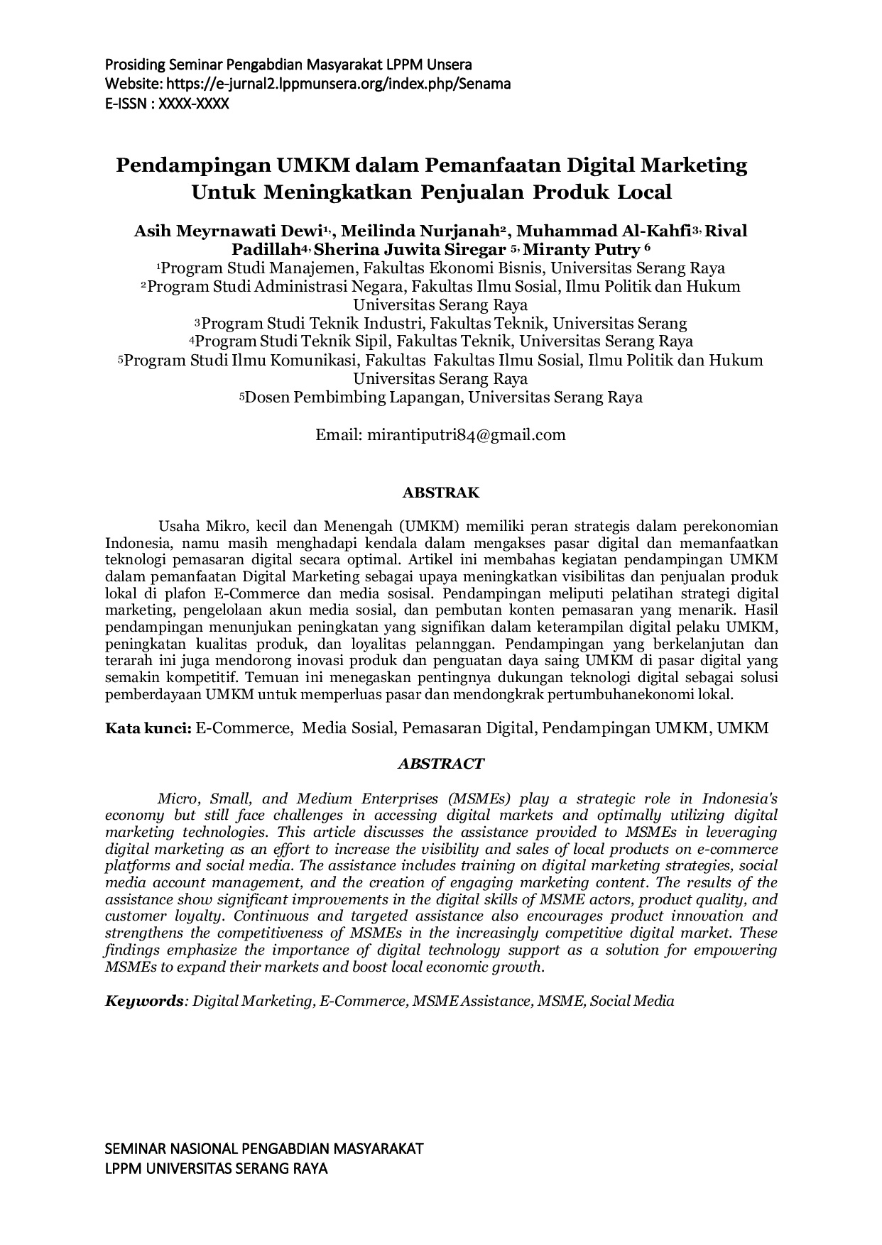 JURIS Pendampingan UMKM dalam Pemanfaatan Digital Marketing Untuk Meningkatkan Penjualan Produk Local