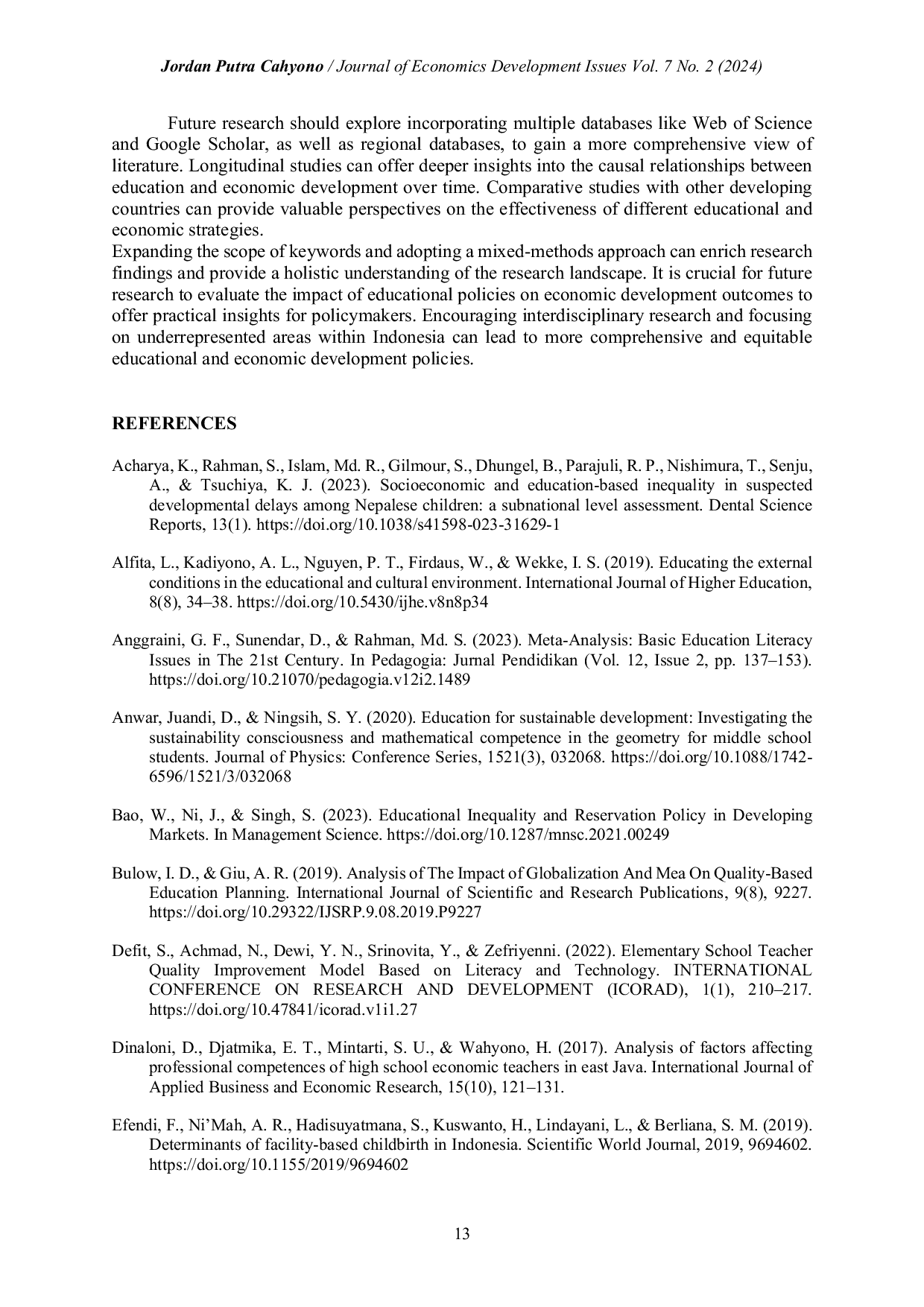 JURIS ANALYSIS OF EDUCATION AND ECONOMIC DEVELOPMENT MAPPING RESEARCH ON THE SCOPUS DATABASE IN INDONESIA