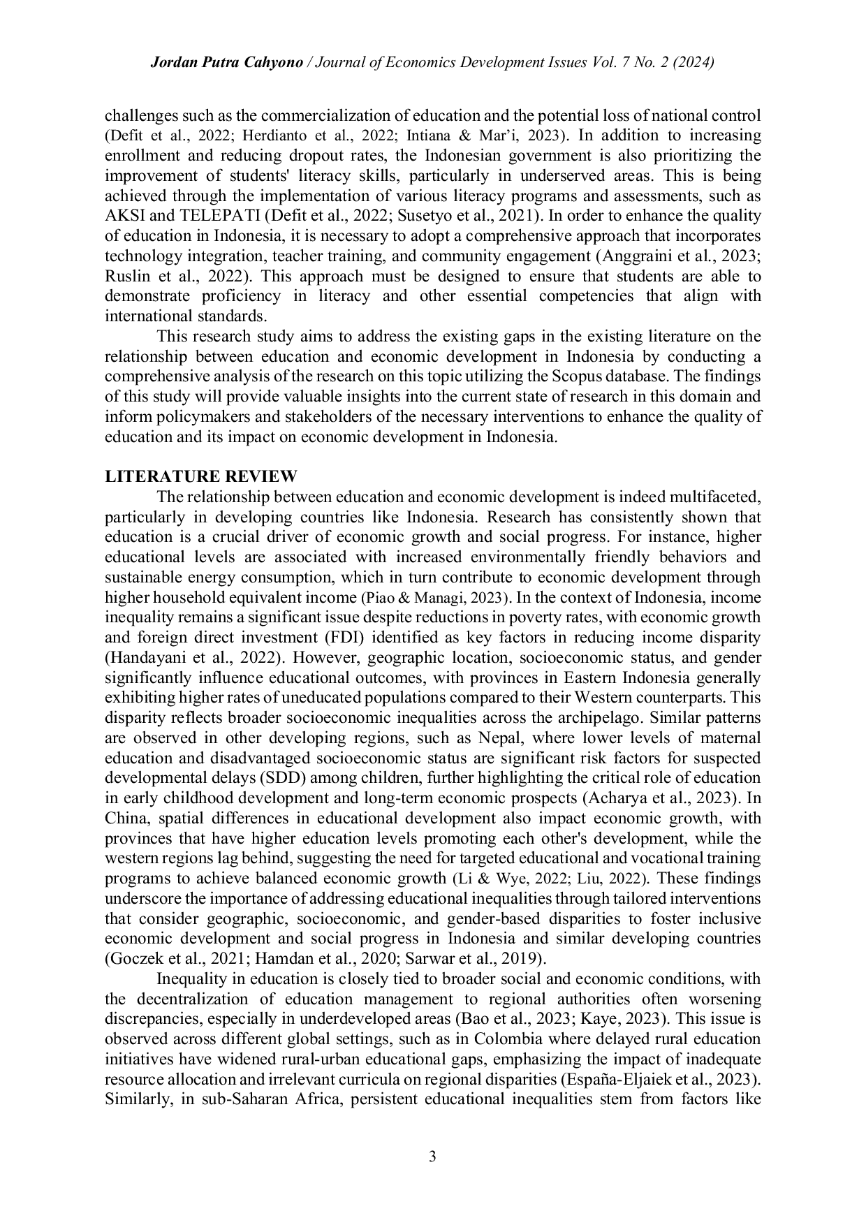 JURIS ANALYSIS OF EDUCATION AND ECONOMIC DEVELOPMENT MAPPING RESEARCH ON THE SCOPUS DATABASE IN INDONESIA