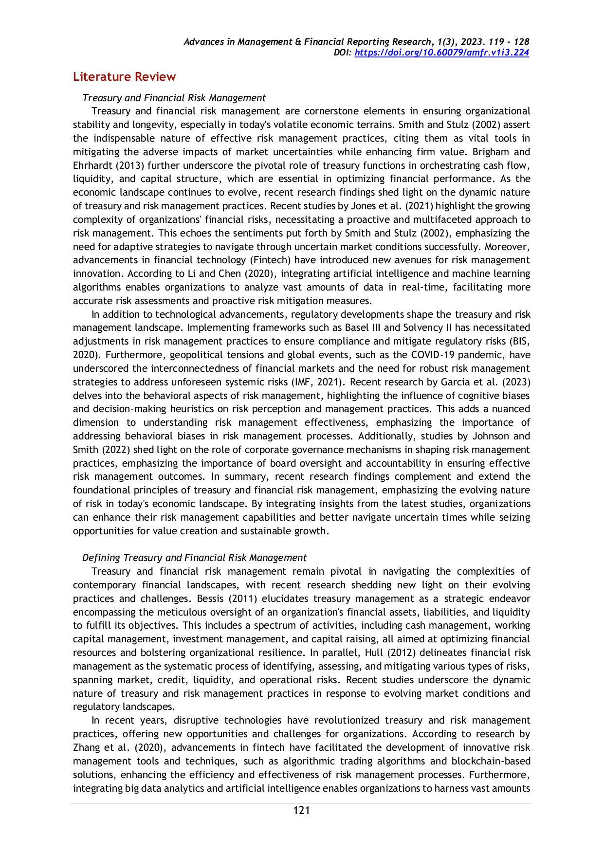 JURIS The Strategic Imperative of Treasury and Financial Risk Management in a Volatile Economic Landscape