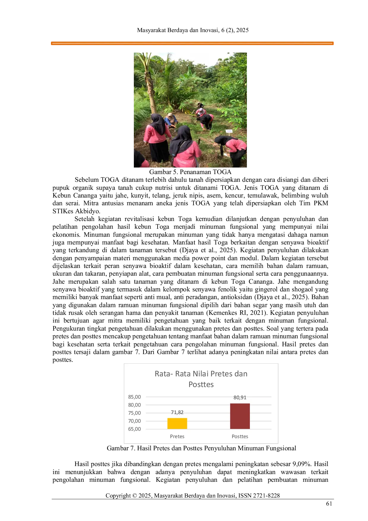 JURIS Pemberdayaan Masyarakat Melalui Revitalisasi Kebun Toga dan Diversifikasi Produk Minuman Fungsional Menuju Desa Sehat Mandiri Di Karangtengah Imogiri Bantul