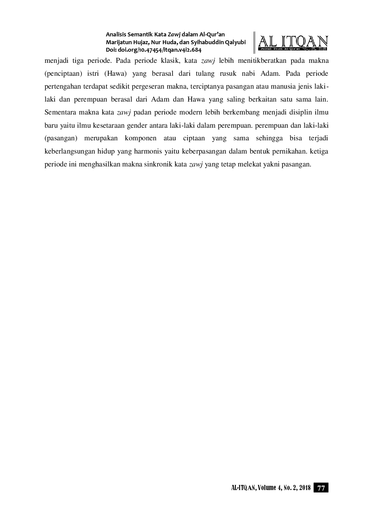 juris Analisis Semantik Kata Zawj dalam Al Qur an