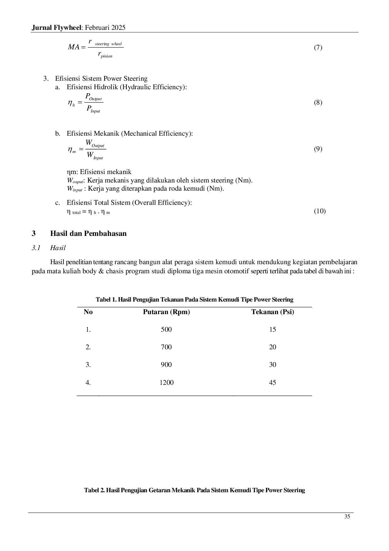 JURIS Rancang Bangun Alat Peraga Sistem Kemudi Untuk Mendukung Kegiatan Pembelajaran Pada Mata Kuliah Body Chasis Program Studi Diploma Tiga Mesin Otomotif