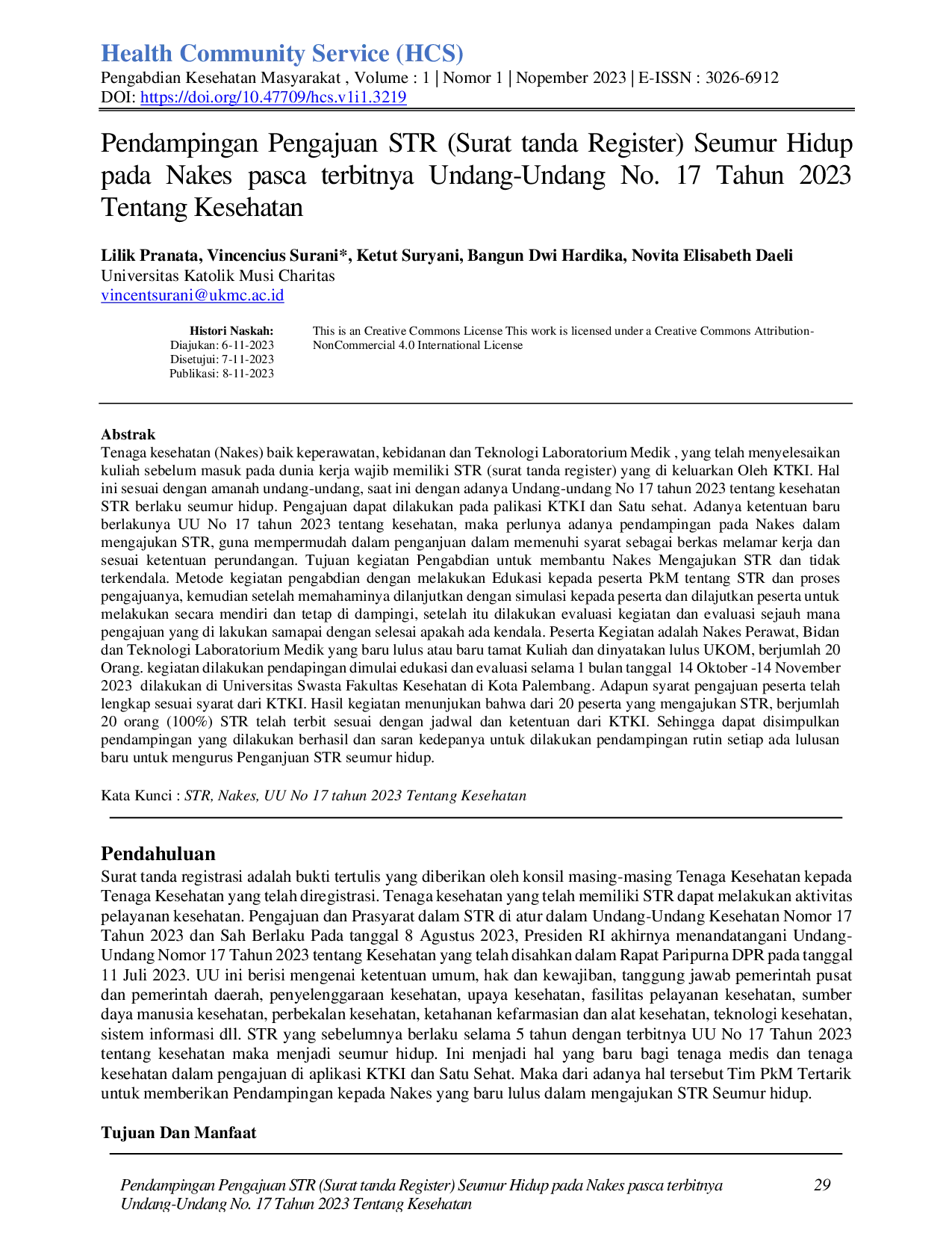 juris Pendampingan Pengajuan STR Surat tanda Register Seumur Hidup pada Nakes pasca terbitnya Undang Undang No 17 Tahun 2023 Tentang Kesehatan