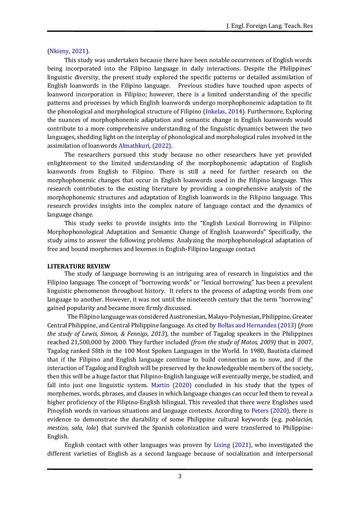 JURIS English Lexical Borrowing in Filipino Morphophonological Adaptation of English Lexemes and Loanwords