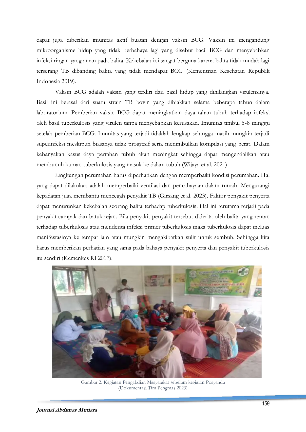 JURIS Pendidikan Kesehatan Pencegahan Penyakit Tuberkulosis TB Balita Pada Ibu Ibu di Posyandu