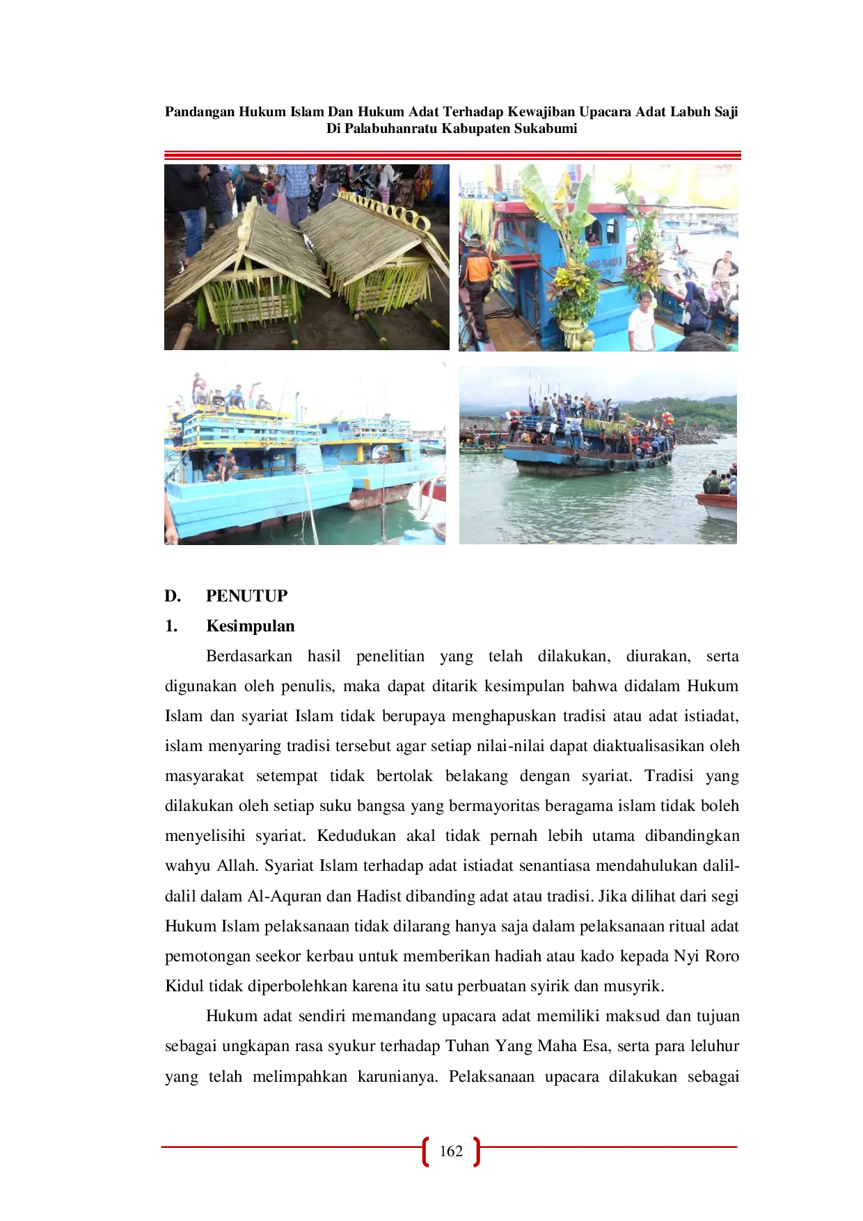 JURIS Pandangan Hukum Islam Dan Hukum Adat Terhadap Kewajiban Upacara Adat Labuh Saji Di Palabuhanratu Kabupaten Sukabumi