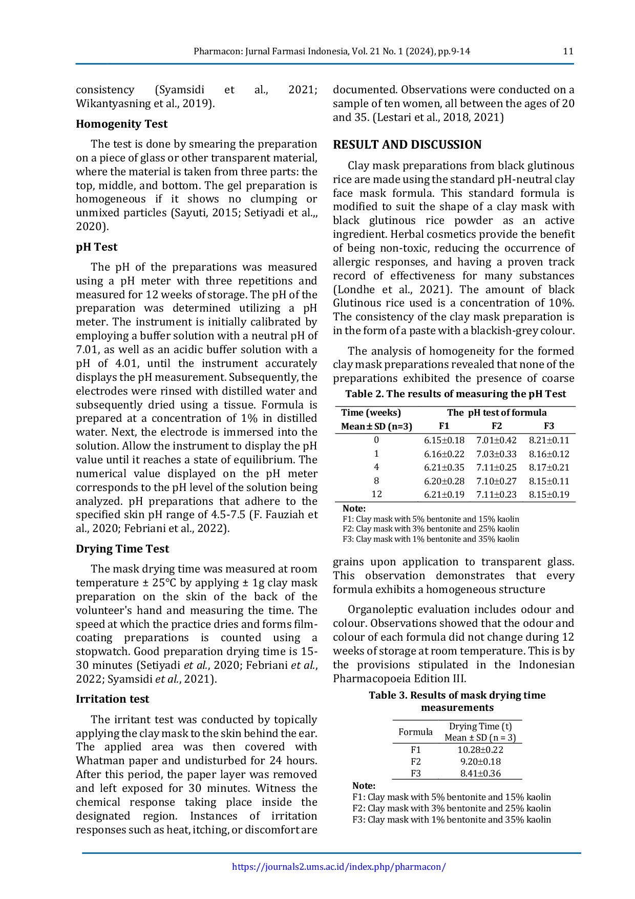 JURIS Formulation And Evaluation Of Black Glutinous Rice Clay Mask Oryza sativa L Var Glutinosa Using Bentonite And Kaolin Variations