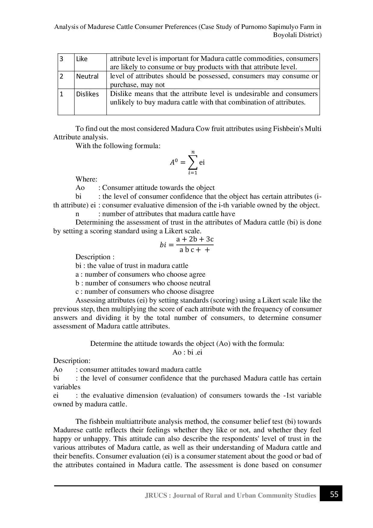 JURIS Analysis of Madurese Cattle Consumer Preferences Case Study of Purnomo Sapimulyo Farm in Boyolali District