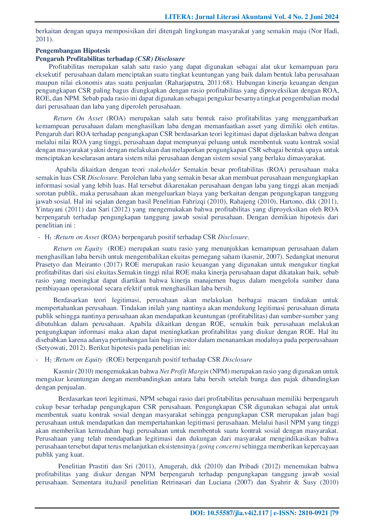 JURIS Corporate Social Responsibility Disclosure Profitability And Company Characteristics