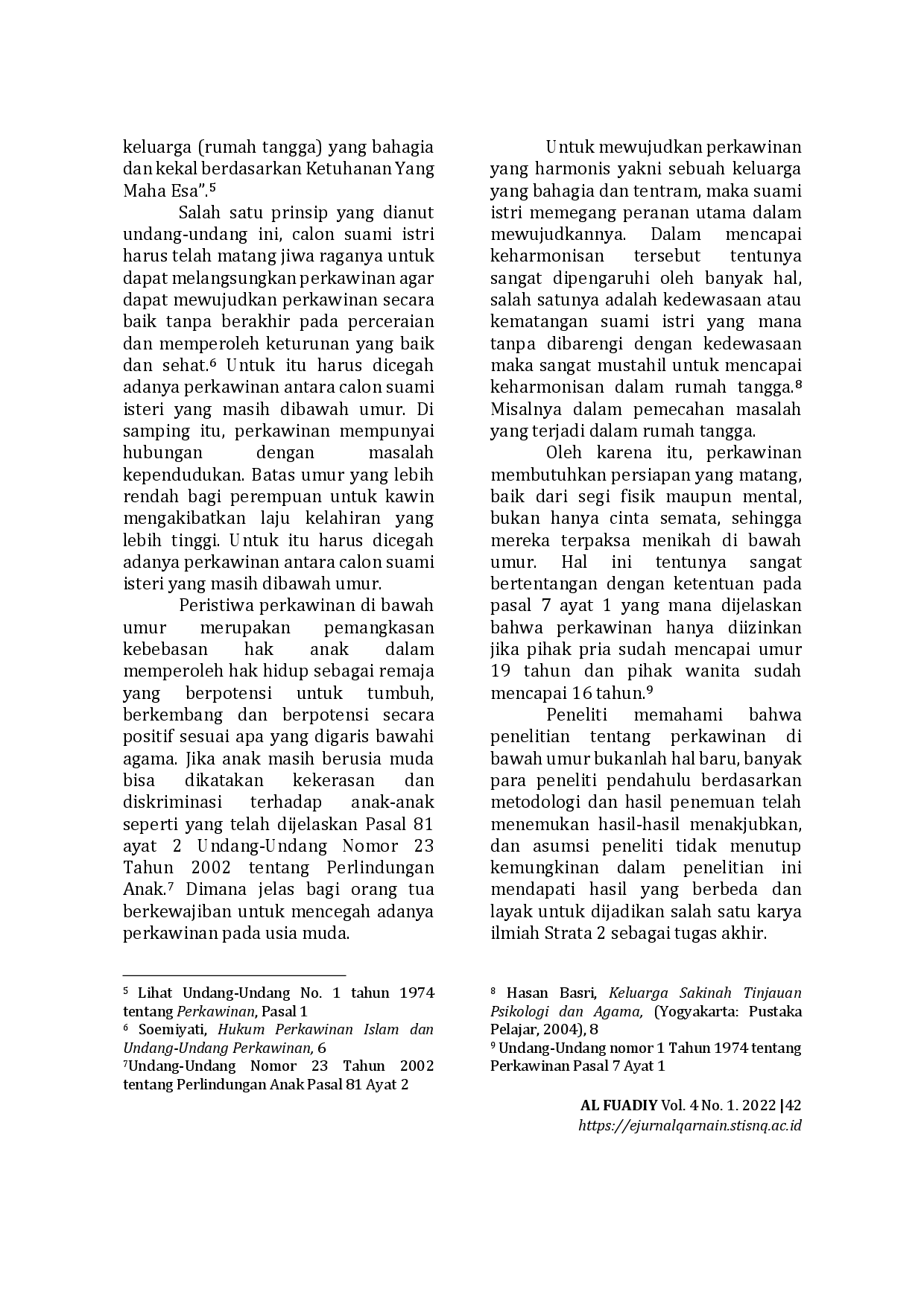 juris Perkawinan di Bawah Umur dalam Keharmonisan Rumah Tangga di Desa Sukogidri Kecamatan Ledokombo Kabupaten Jember