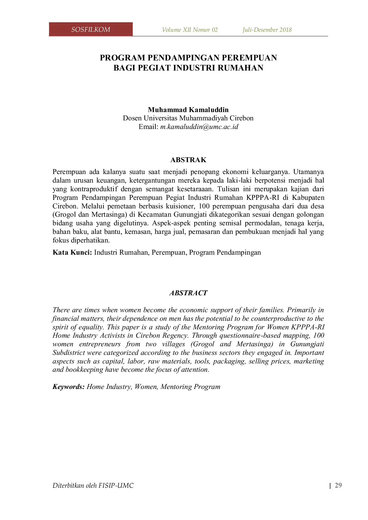 JURIS Program Pendampingan Perempuan Bagi Pegiat Industri Rumahan