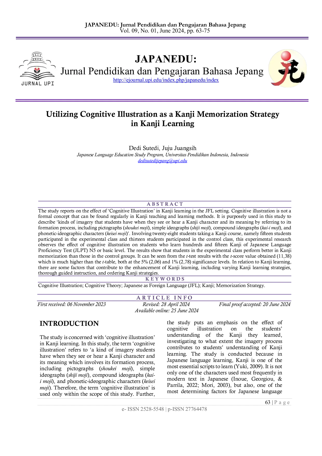 JURIS Utilizing Cognitive Illustration as a Kanji Memorization Strategy in Kanji Learning