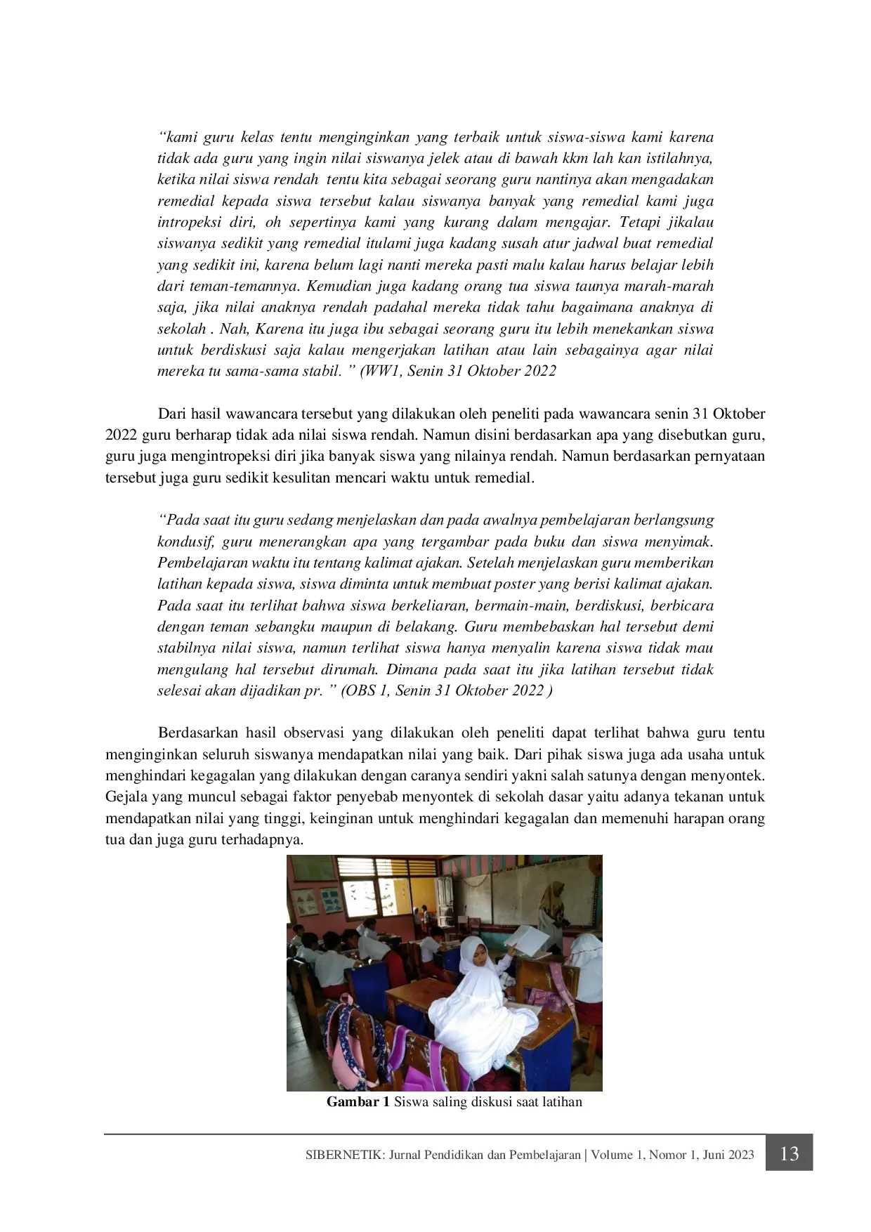 JURIS Dampak Kebiasaan Menyontek Bagi Perkembangan Karakter dan Proses Belajar Siswa SD MI