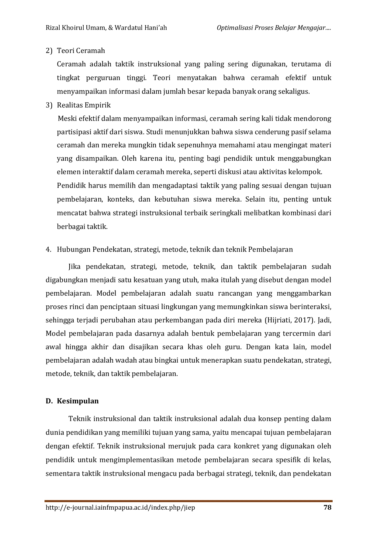 JURIS Optimalisasi Proses Belajar Mengajar Teknik dan Taktik Instruksional yang Efektif