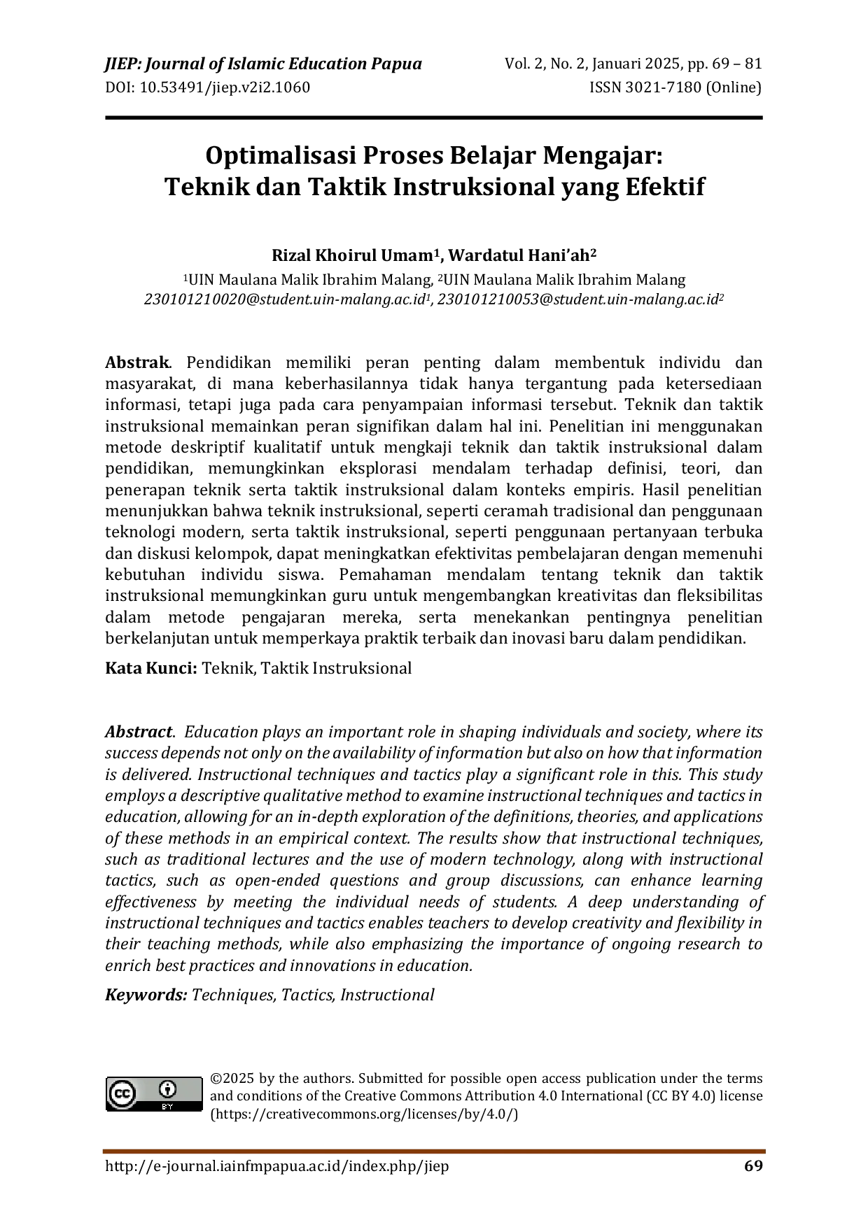 JURIS Optimalisasi Proses Belajar Mengajar Teknik dan Taktik Instruksional yang Efektif