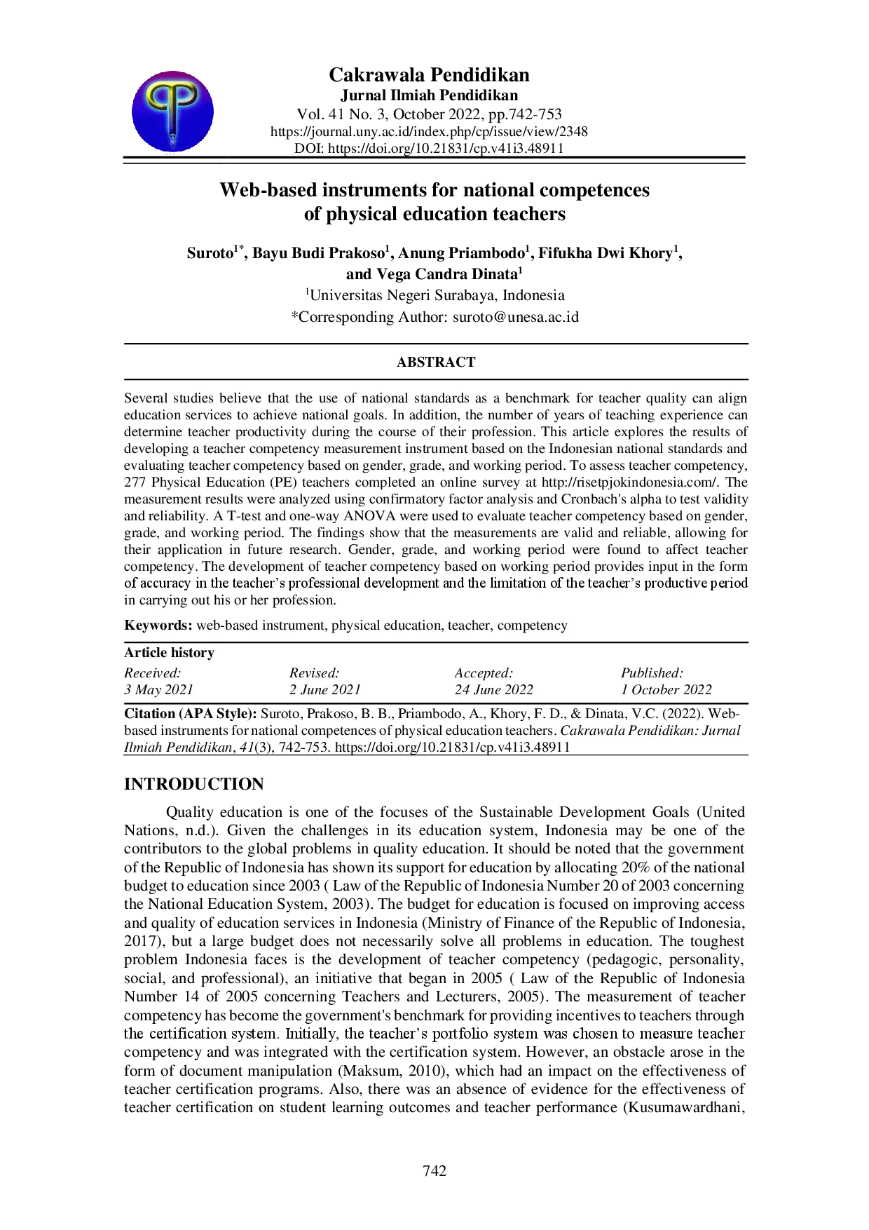 juris Web based instruments for national competences of physical education teachers