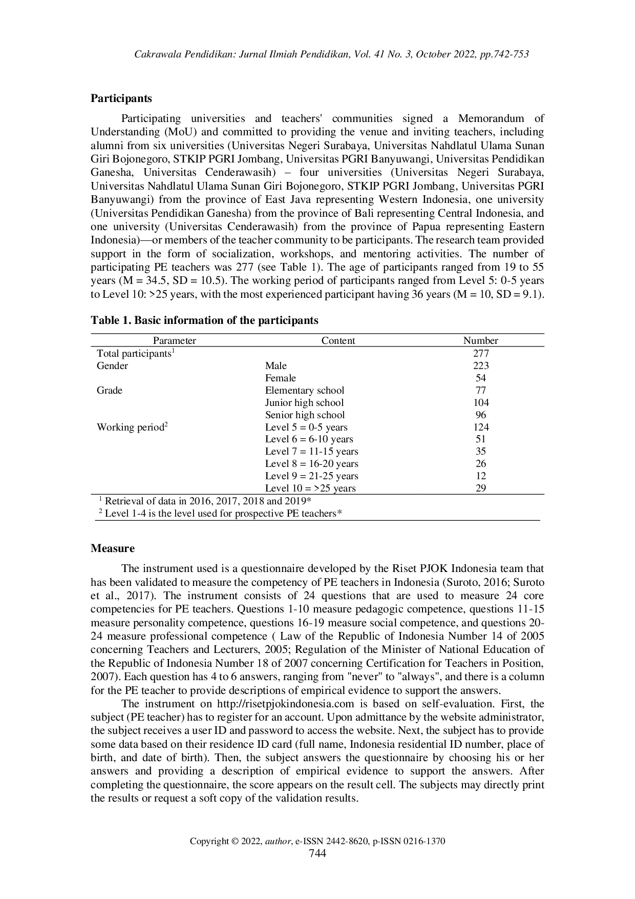 juris Web based instruments for national competences of physical education teachers