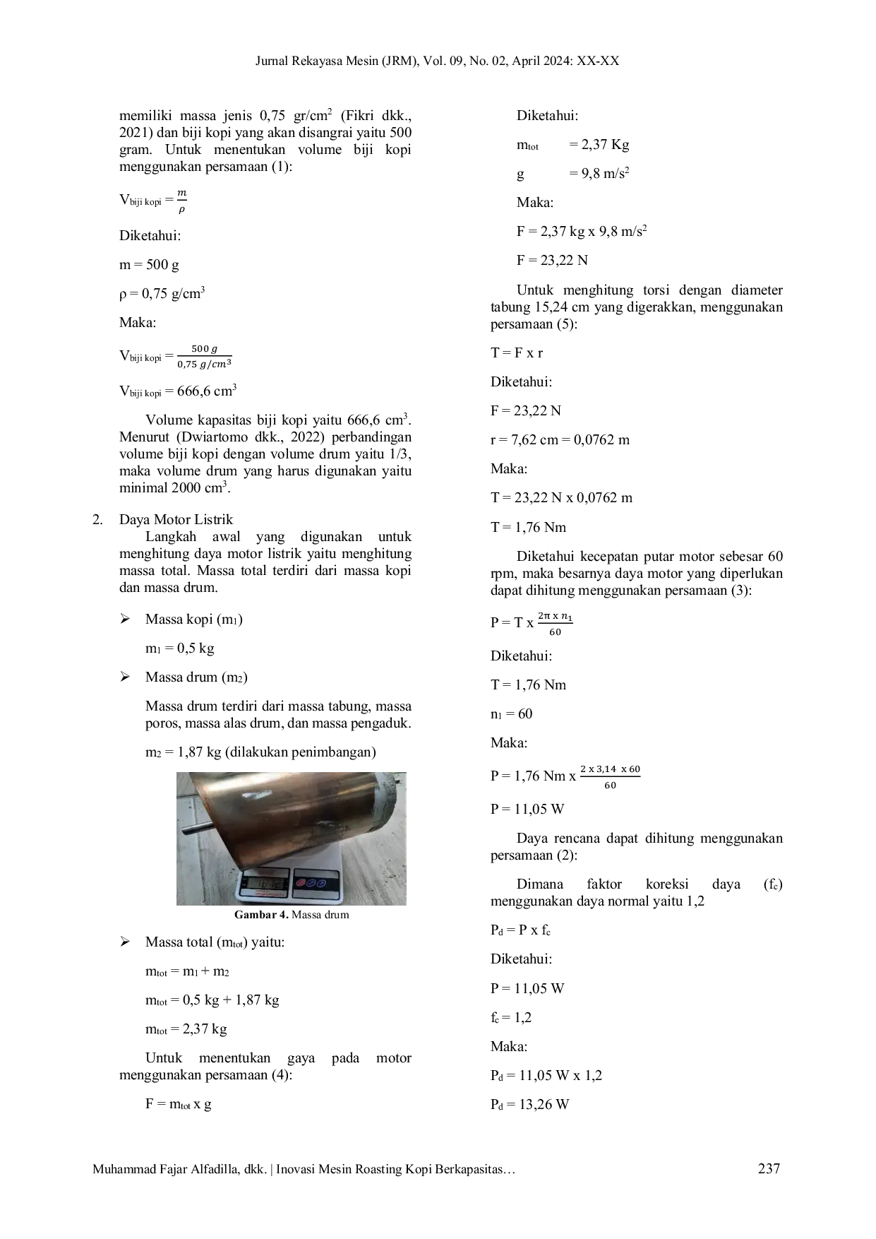 JURIS Inovasi Mesin Roasting Kopi Berkapasitas 2 Kg Jam dengan Pemanas Kompor Portable