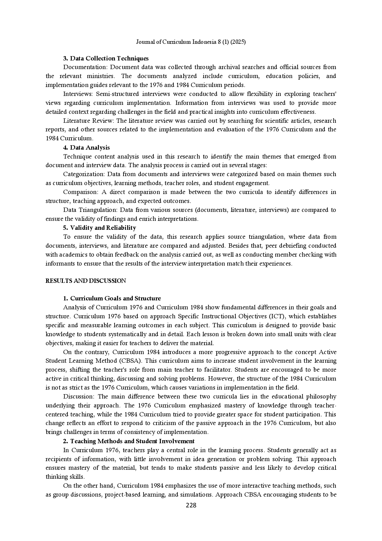 juris Analysis Of The 1984 Curriculum and The 1976 Curriculum