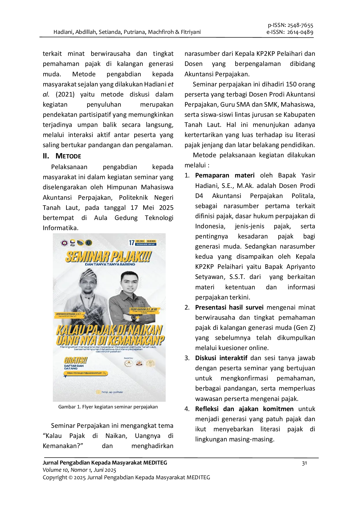 JURIS Peran Perguruan Tinggi melakukan Edukasi Perpajakan dalam Mendukung Terciptanya Generasi Muda Taat Pajak