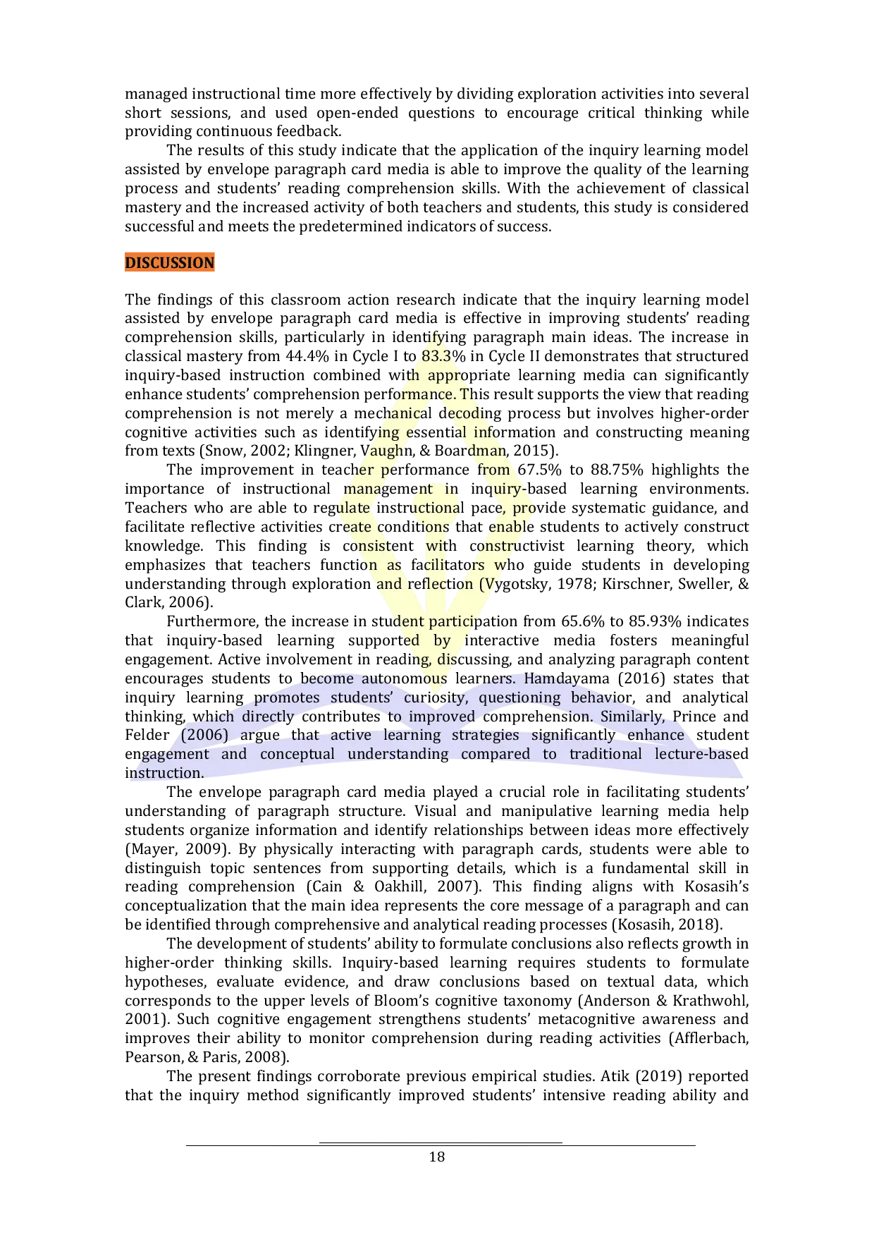 JURIS Inquiry Learning Model With the Assistance of Paragraph Card Envelope Media to Improve the Ability to Find the Main Idea of a Text in Indonesian Language Learning